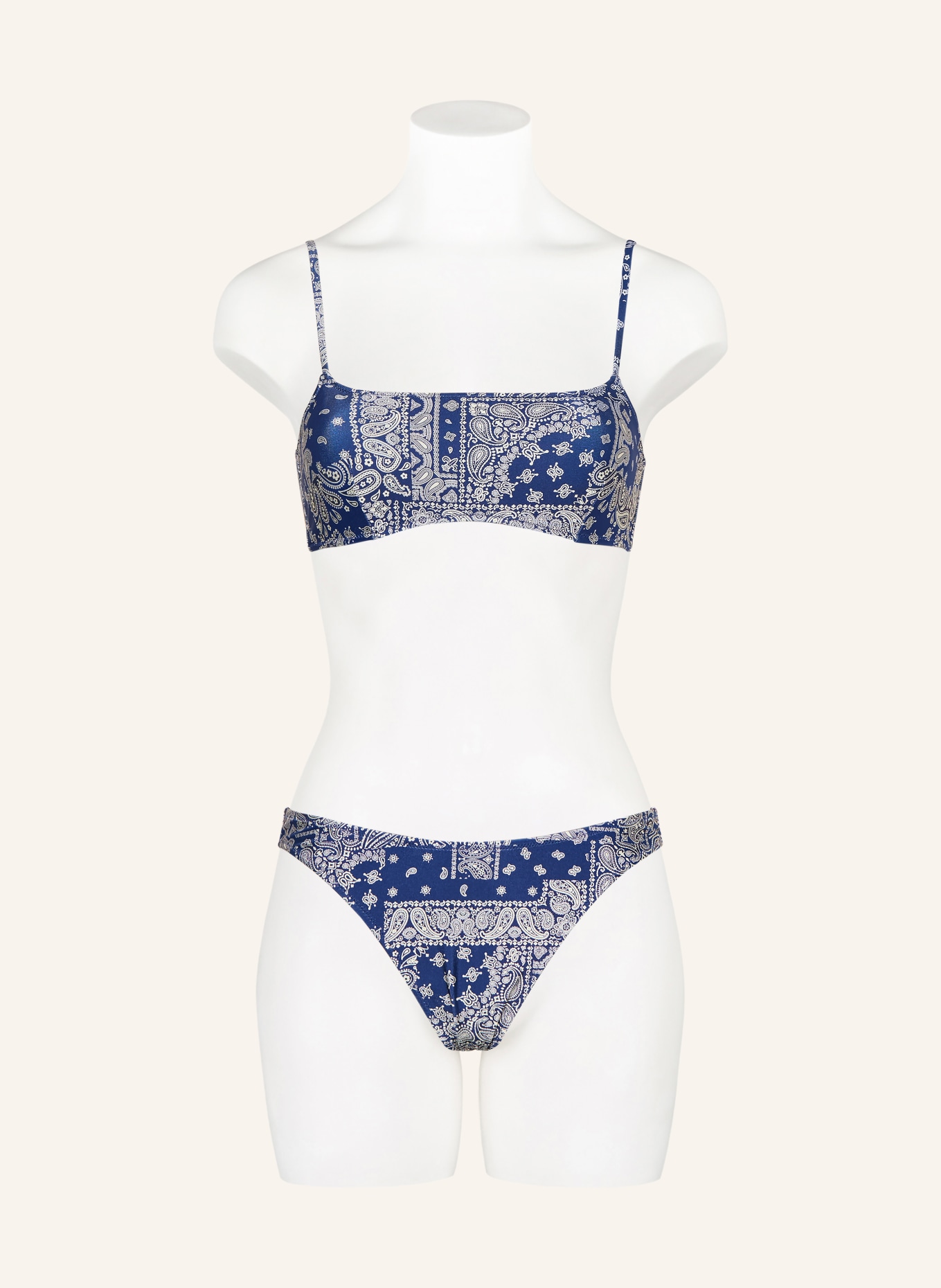 MRS & HUGS Gorsetowy top bikini: GRANATOWY / KREMOWY