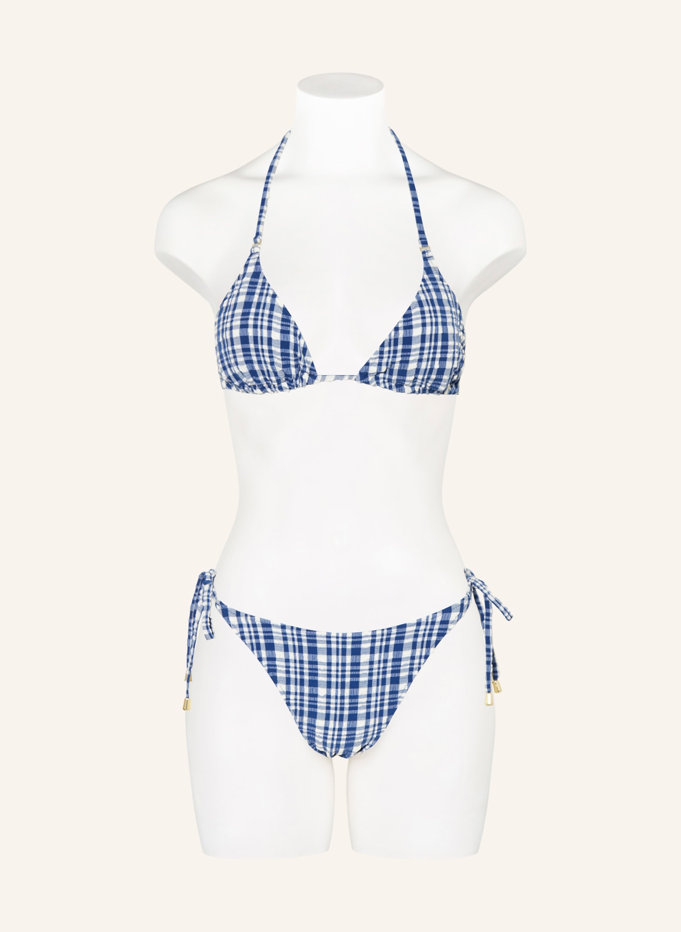 MRS & HUGS Trójkątne figi bikini: NIEBIESKI / BIAŁY