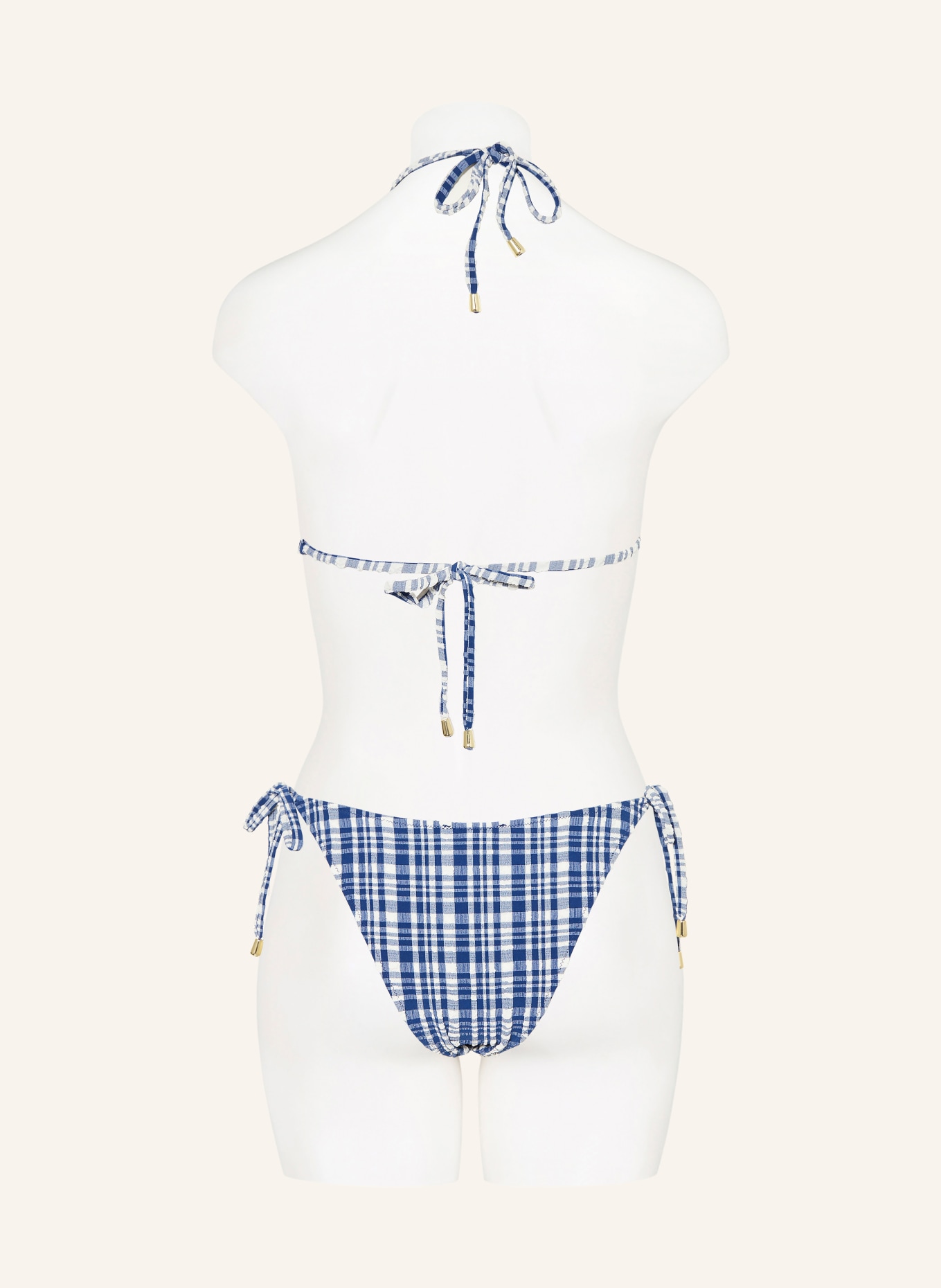 MRS & HUGS Trójkątne figi bikini: NIEBIESKI / BIAŁY