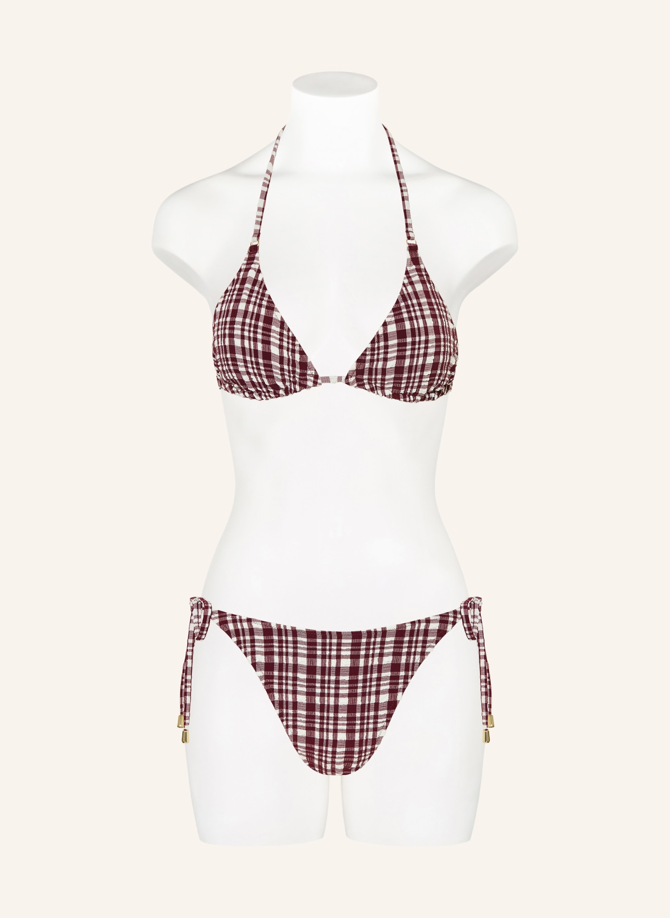 MRS & HUGS Triangle bikini bottoms: DARK PURPLE / WHITE