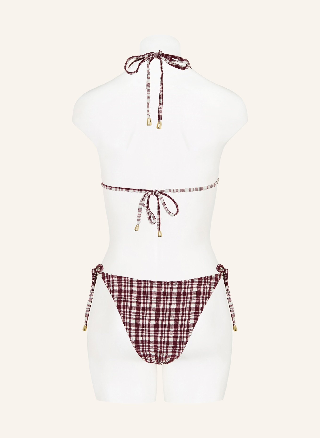 MRS & HUGS Triangle bikini bottoms: DARK PURPLE / WHITE