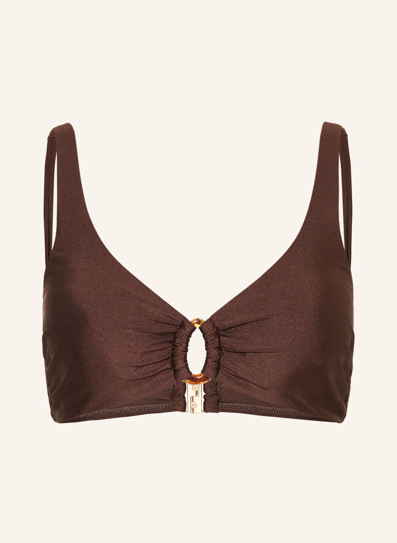 MRS & HUGS Bralette bikini top: CIEMNOBRĄZOWY