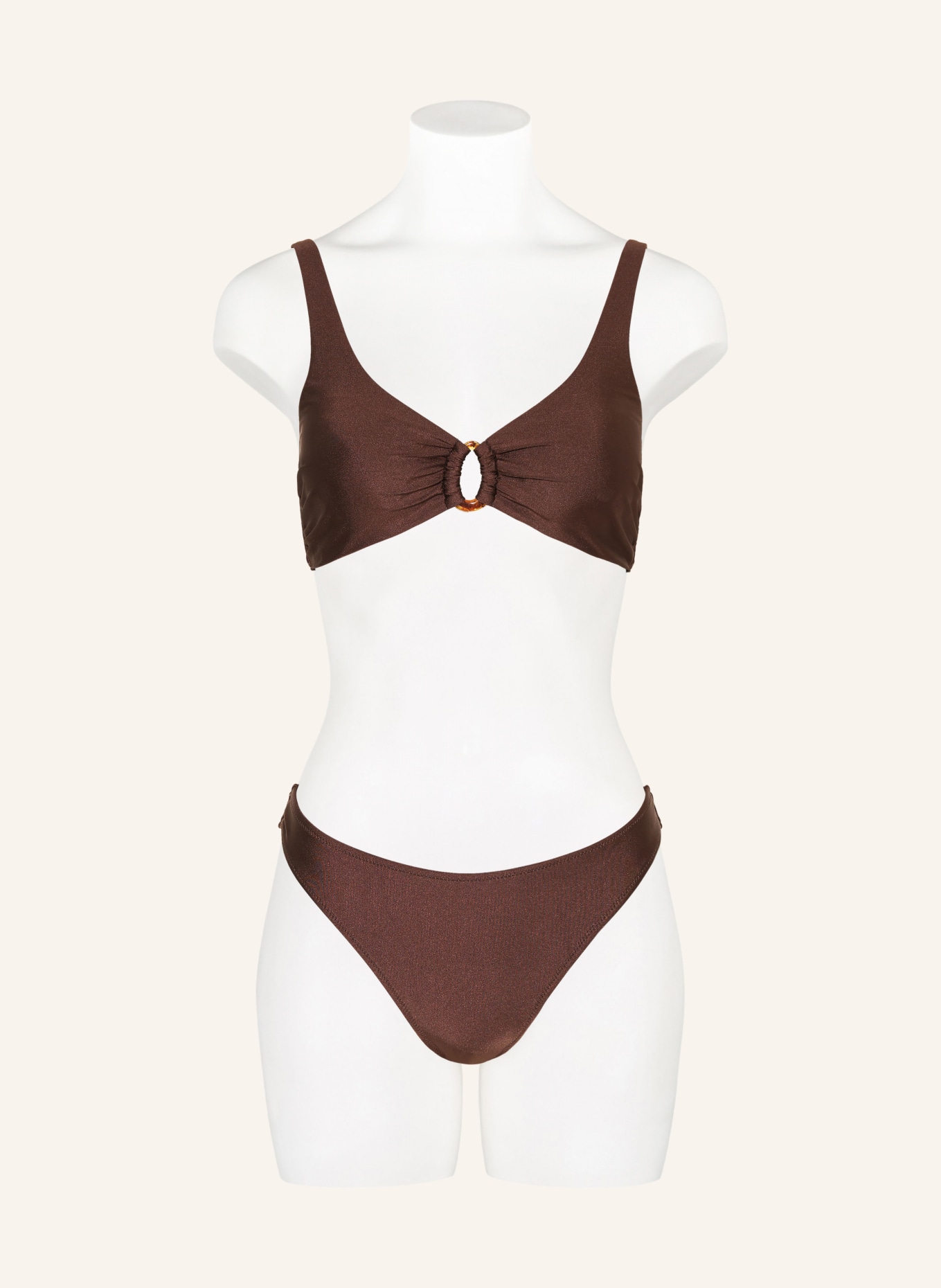 MRS & HUGS Bralette bikini top: CIEMNOBRĄZOWY