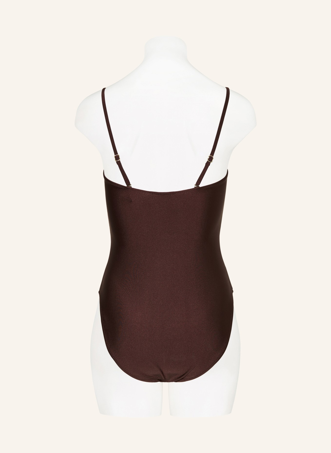 MRS & HUGS Strój kąpielowy bandeau z wycięciami: CIEMNOBRĄZOWY