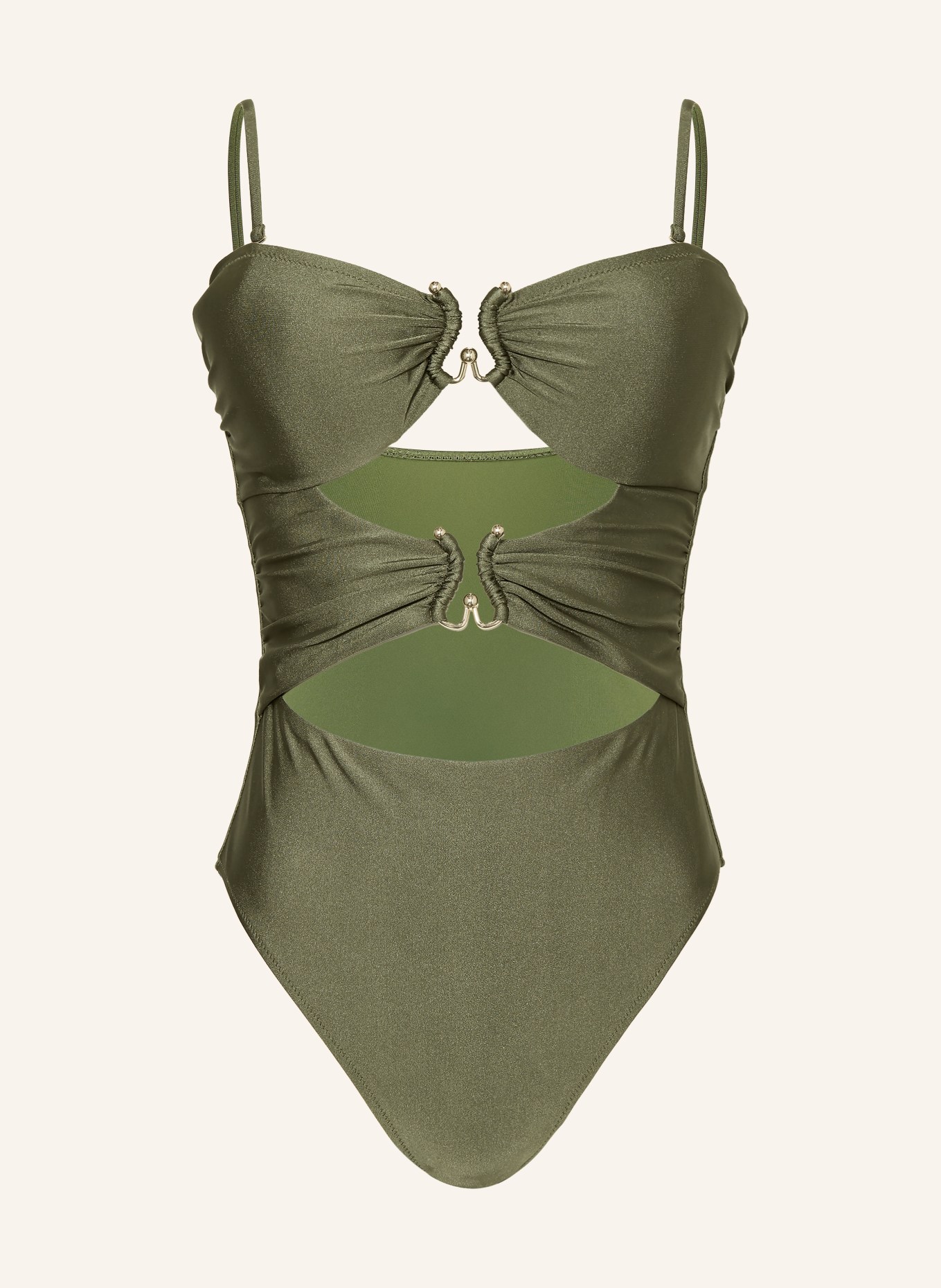 MRS & HUGS Strój kąpielowy bandeau z wycięciami: ZIELONY