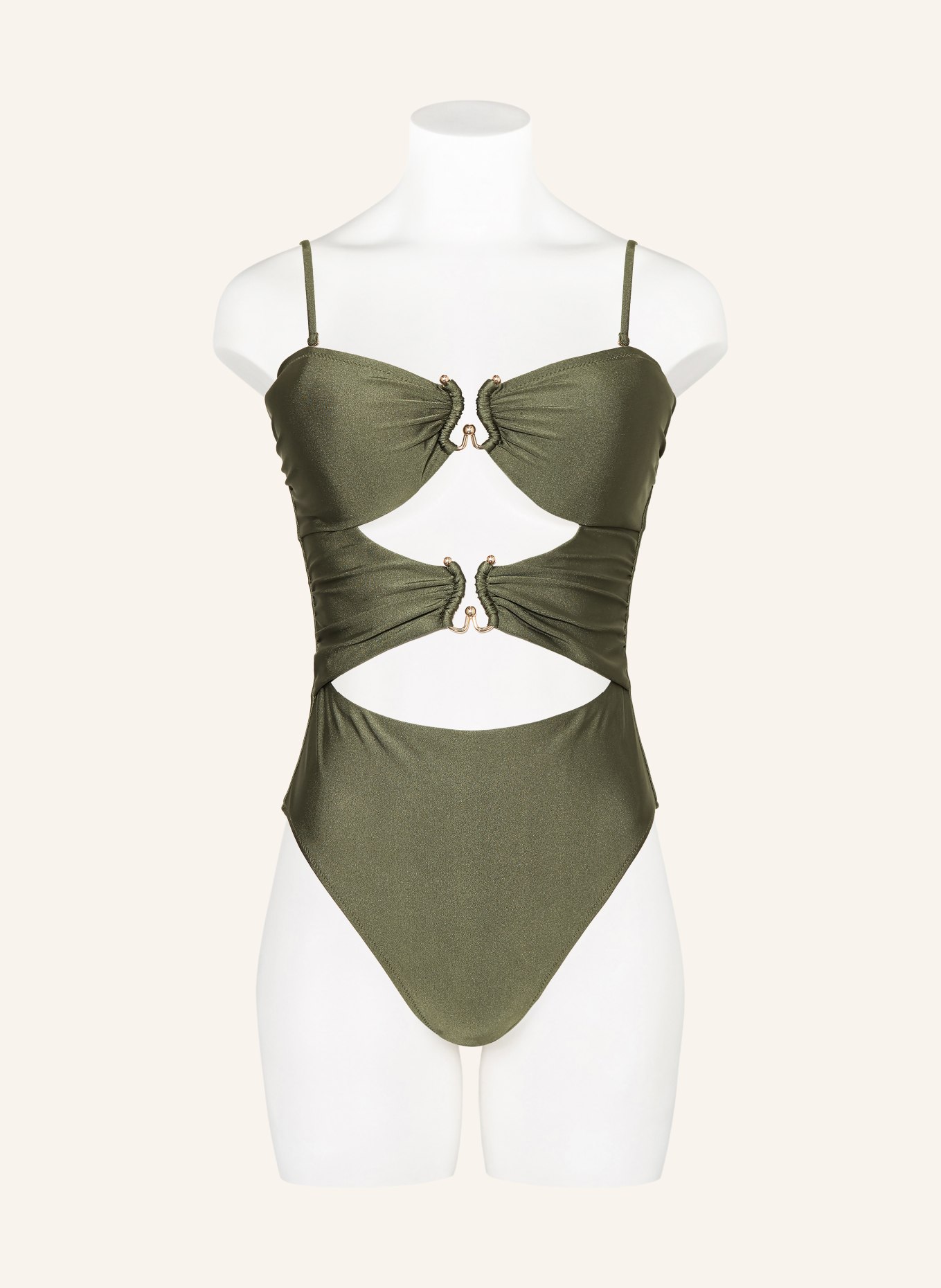 MRS & HUGS Strój kąpielowy bandeau z wycięciami: ZIELONY