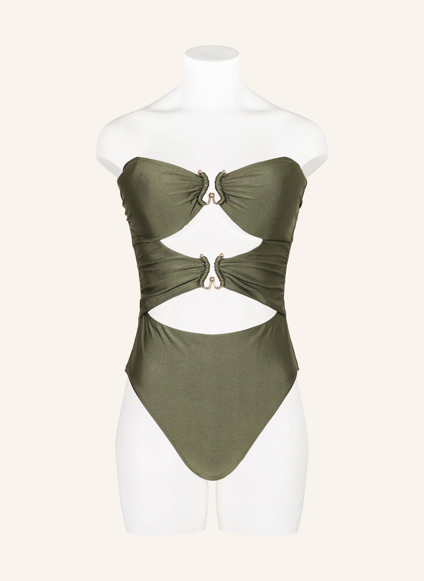 MRS & HUGS Strój kąpielowy bandeau z wycięciami: ZIELONY