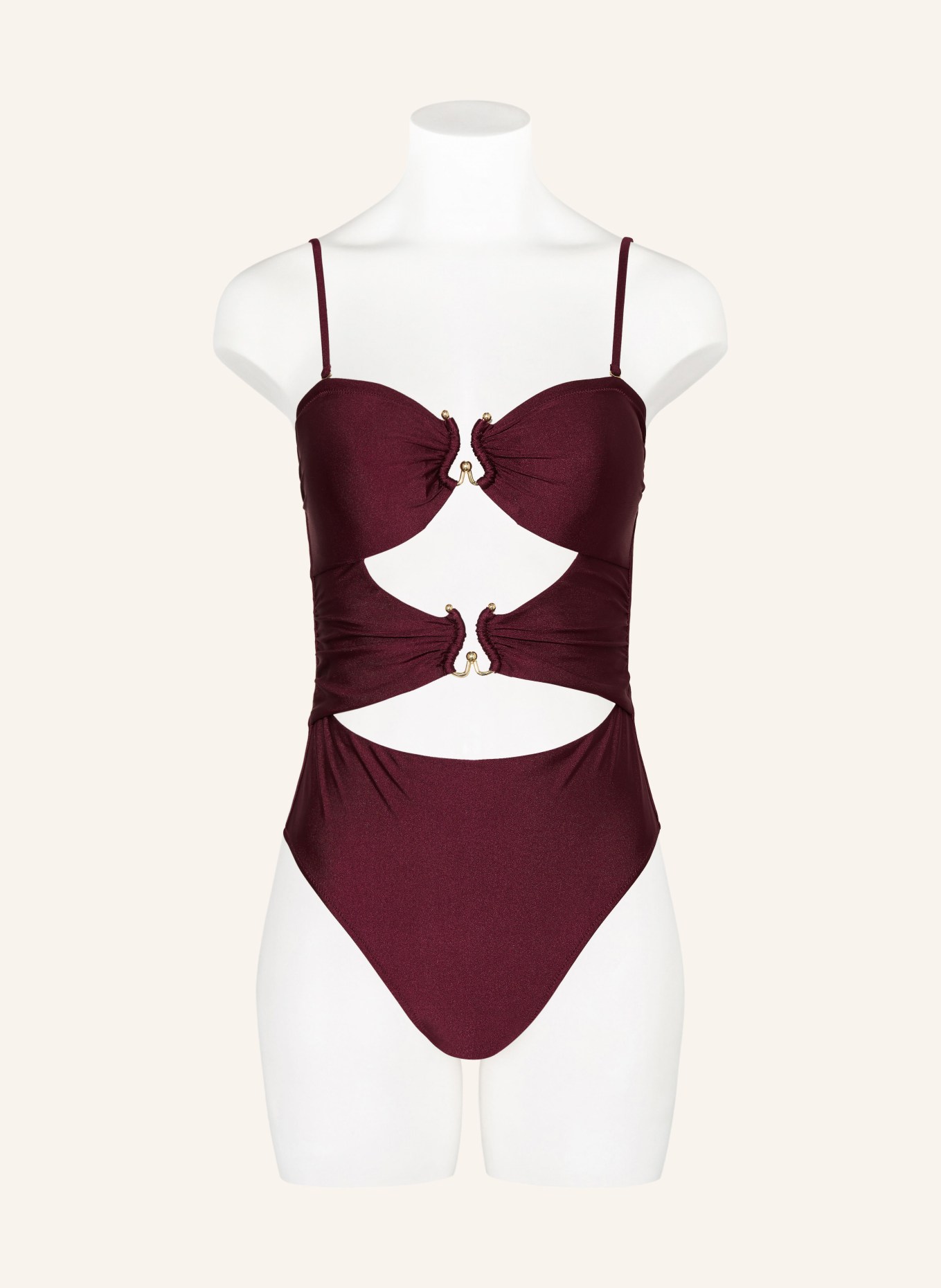 MRS & HUGS Strój kąpielowy bandeau z wycięciami: CIEMNOCZERWONY