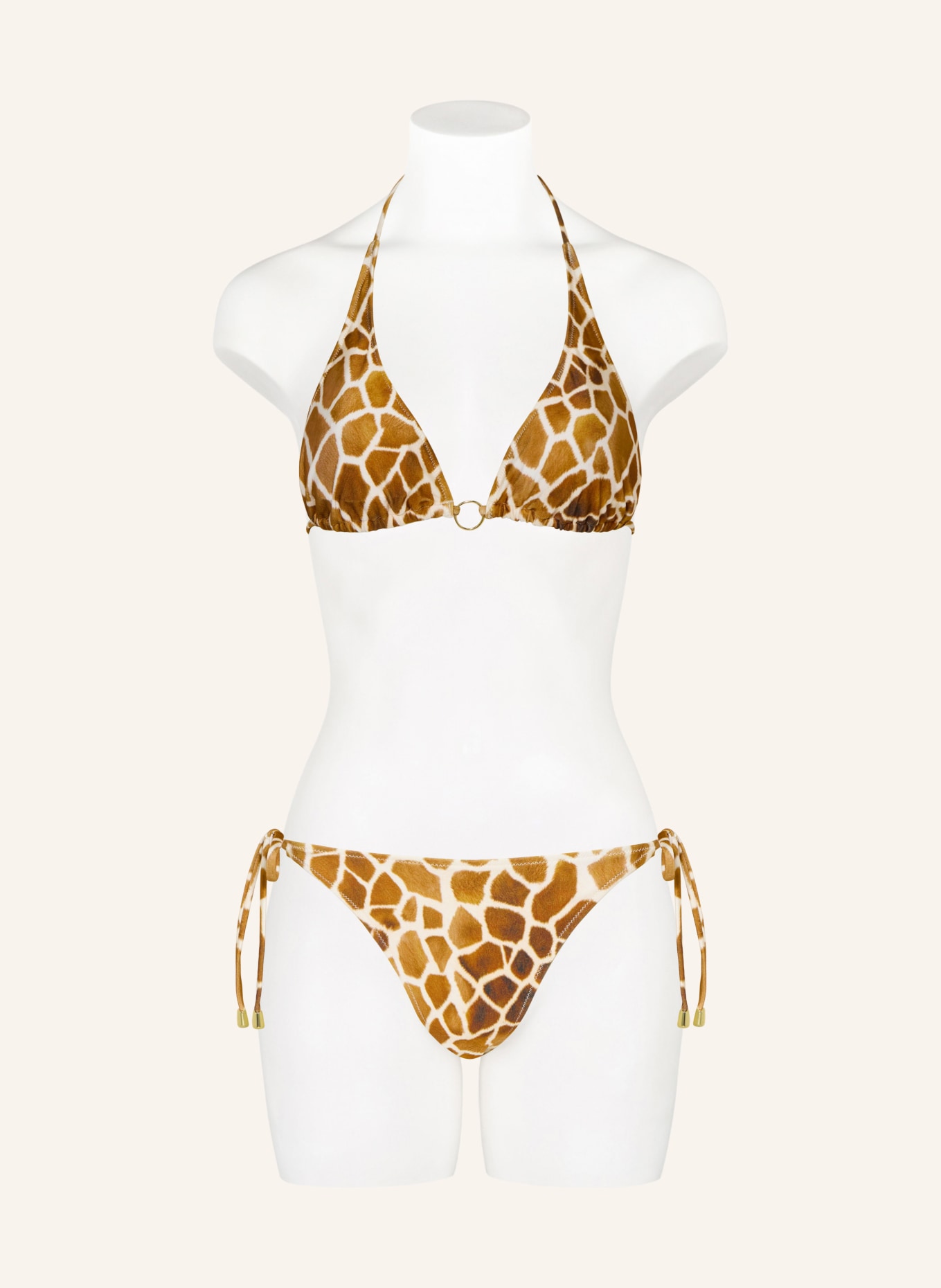 MRS & HUGS Górna część bikini z wiązaniem na szyi: JASNOBRĄZOWY / KREMOWY