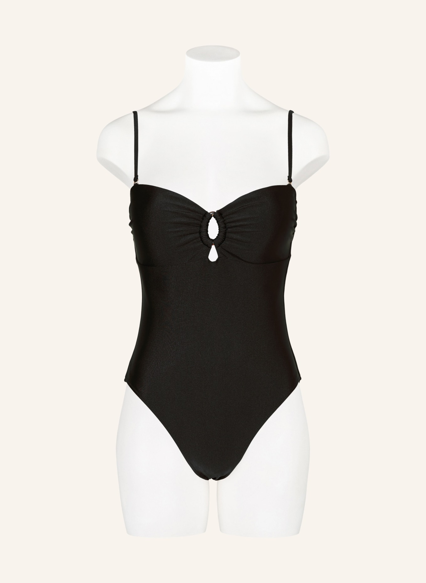 MRS & HUGS Bandeau-Badeanzug mit Cut-outs: SCHWARZ