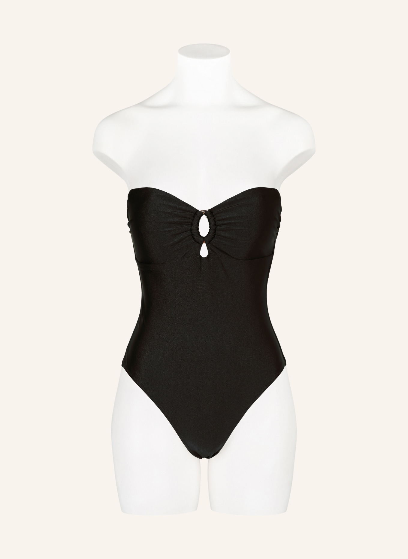 MRS & HUGS Bandeau-Badeanzug mit Cut-outs: SCHWARZ