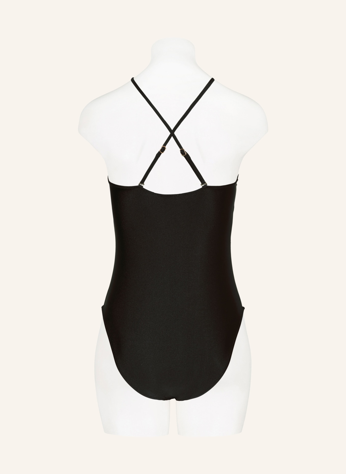 MRS & HUGS Bandeau-Badeanzug mit Cut-outs: SCHWARZ