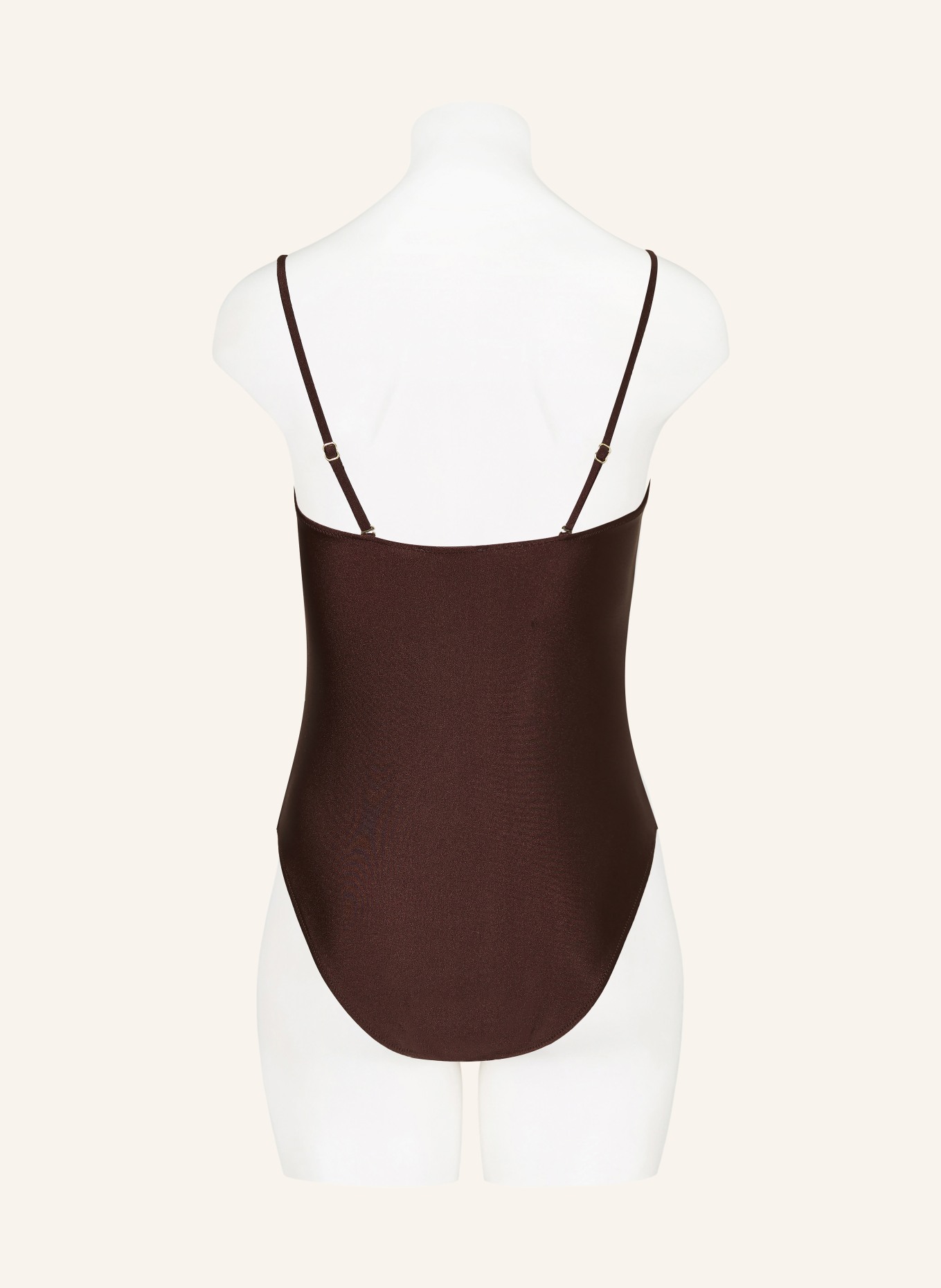 MRS & HUGS Bandeau-Badeanzug mit Cut-outs: DUNKELBRAUN