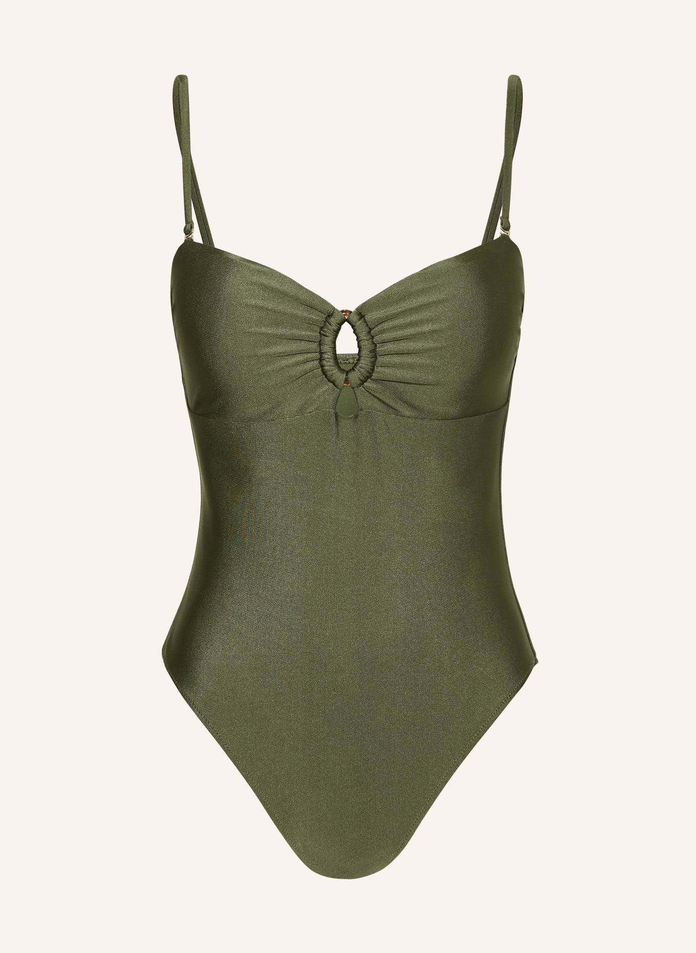 MRS & HUGS Strój kąpielowy typu bandeau z wycięciami: ZIELONY