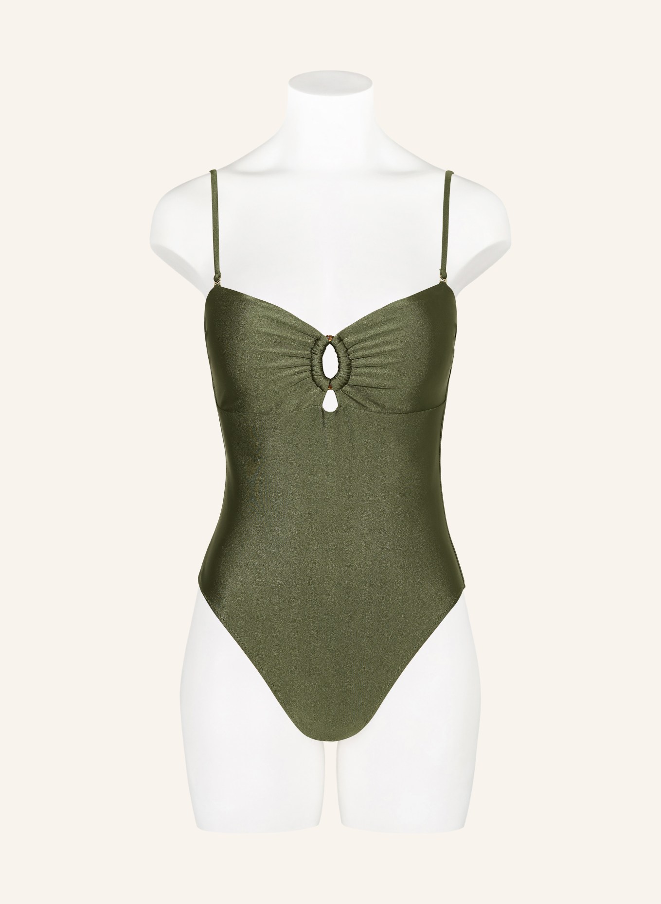 MRS & HUGS Strój kąpielowy typu bandeau z wycięciami: ZIELONY