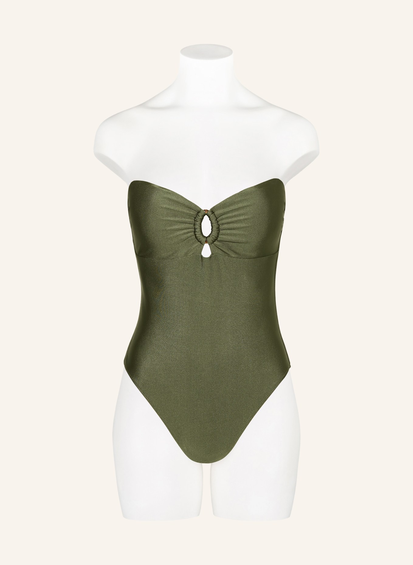 MRS & HUGS Strój kąpielowy typu bandeau z wycięciami: ZIELONY