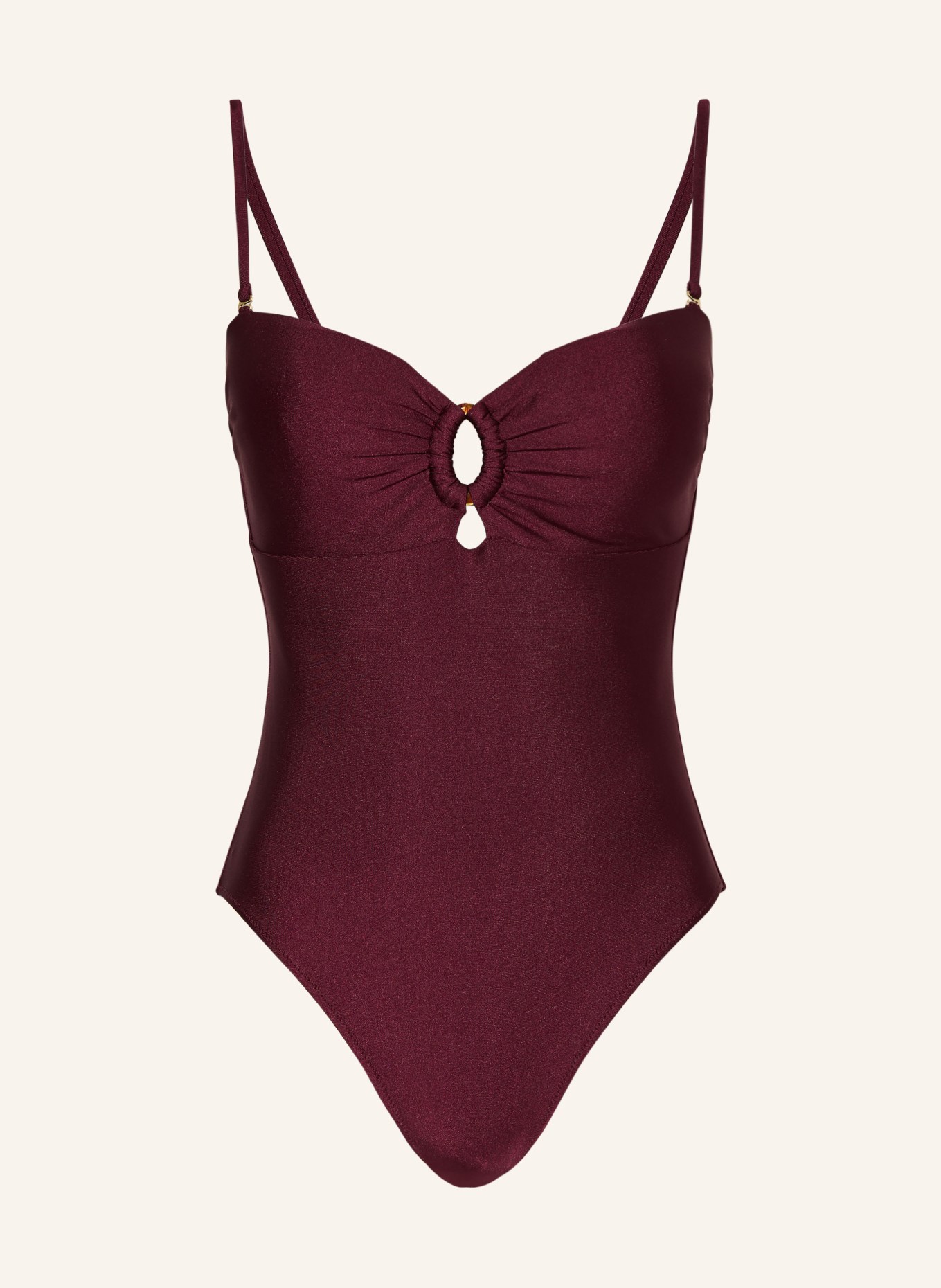 MRS & HUGS Bandeau-Badeanzug mit Cut-outs: DUNKELROT