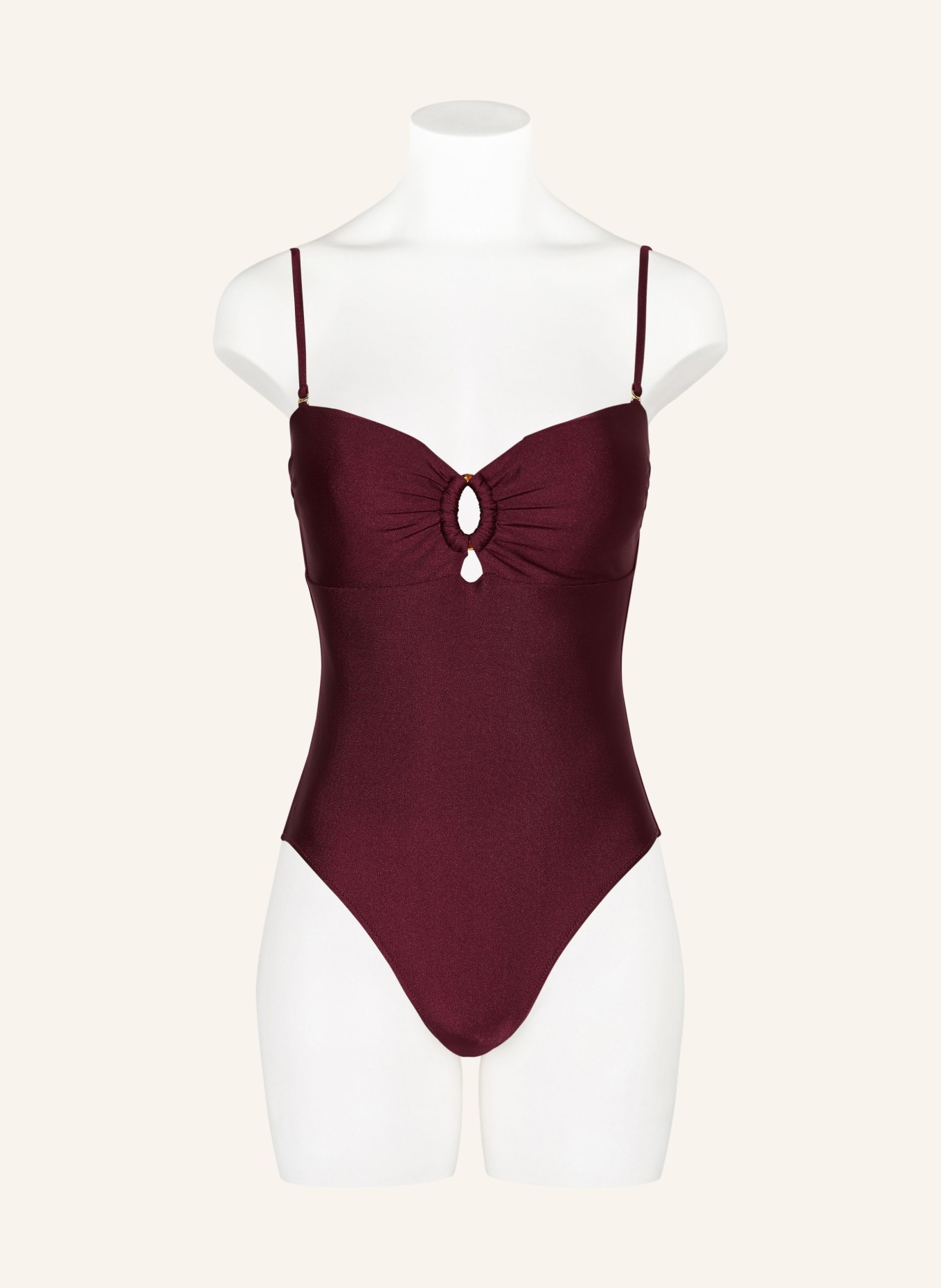 MRS & HUGS Bandeau-Badeanzug mit Cut-outs: DUNKELROT