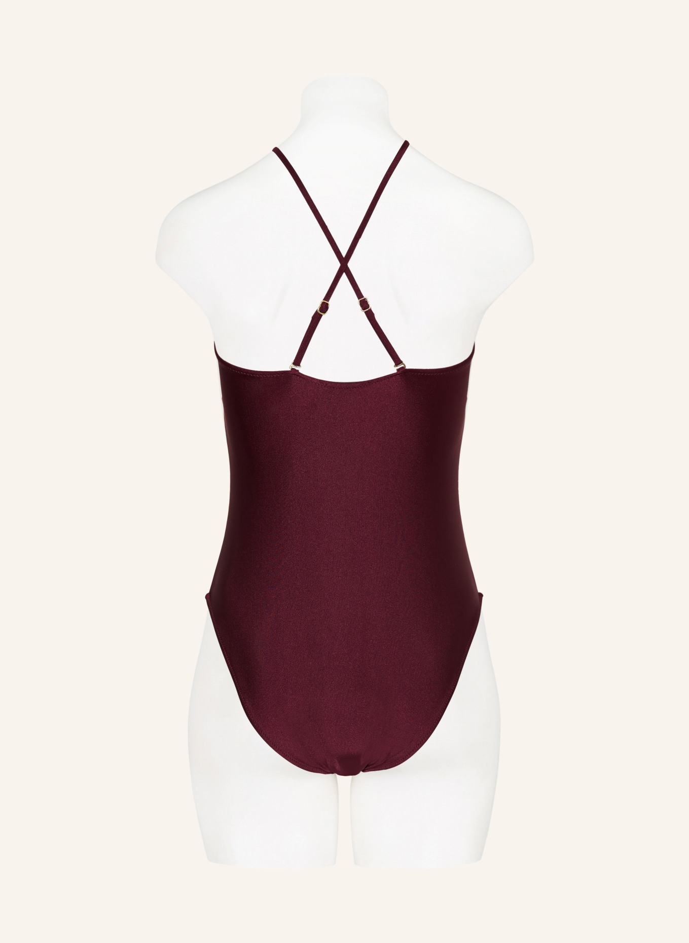 MRS & HUGS Bandeau-Badeanzug mit Cut-outs: DUNKELROT