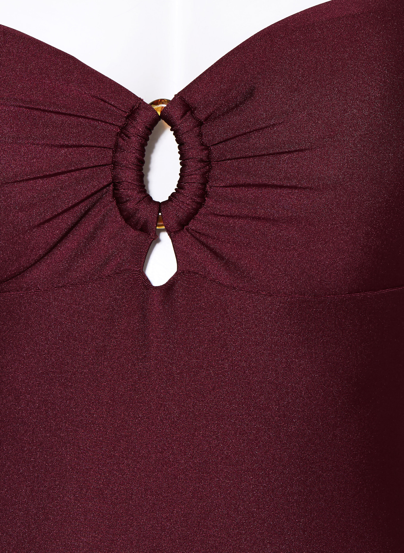 MRS & HUGS Bandeau-Badeanzug mit Cut-outs: DUNKELROT