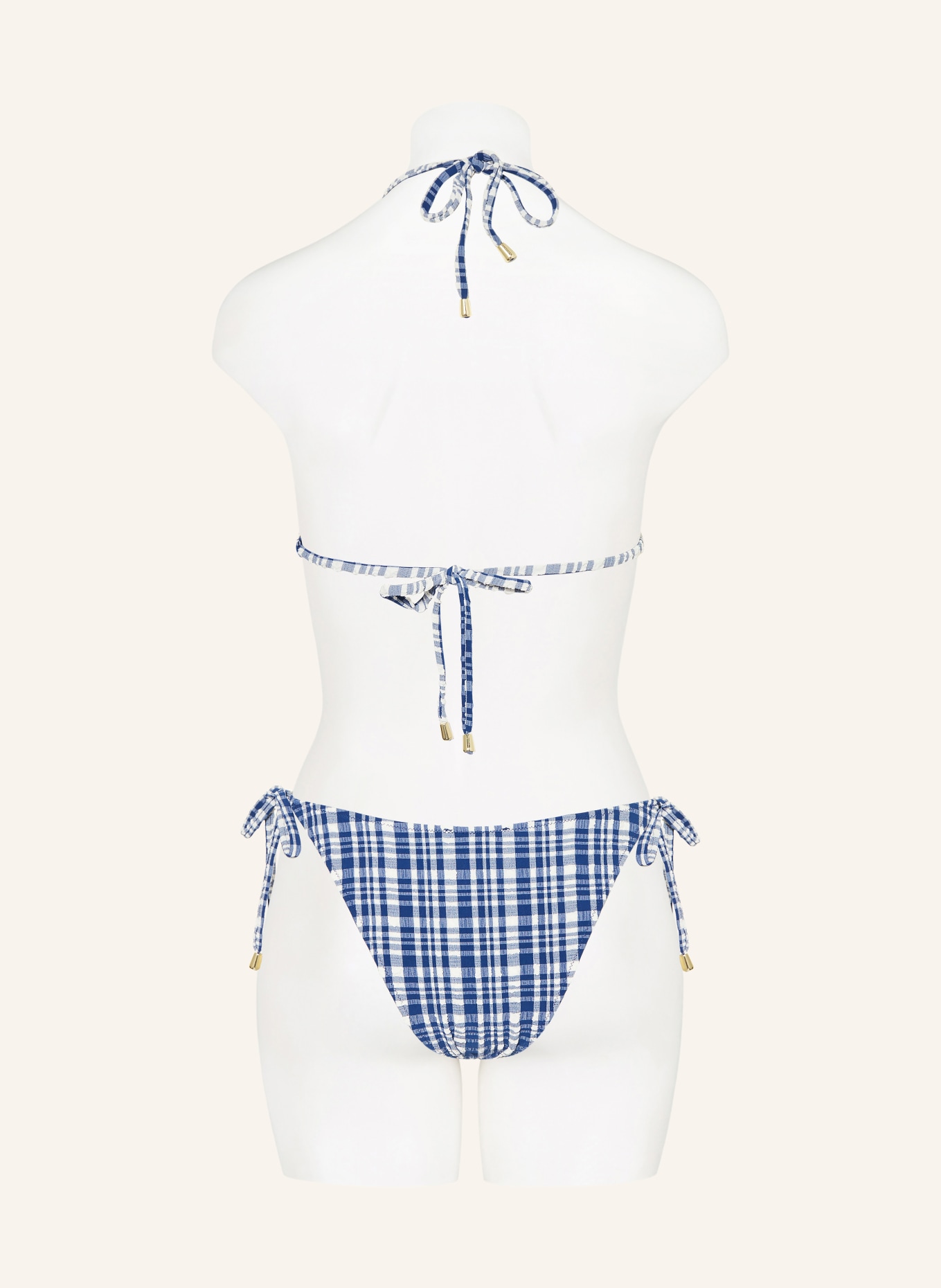 MRS & HUGS Trójkątny stanik bikini: NIEBIESKI / BIAŁY