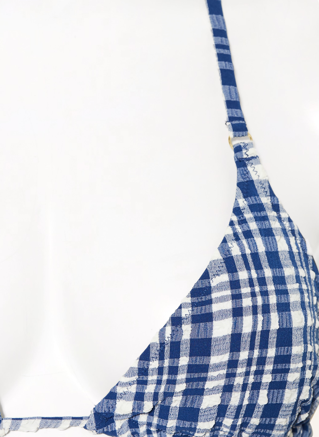 MRS & HUGS Trójkątny stanik bikini: NIEBIESKI / BIAŁY