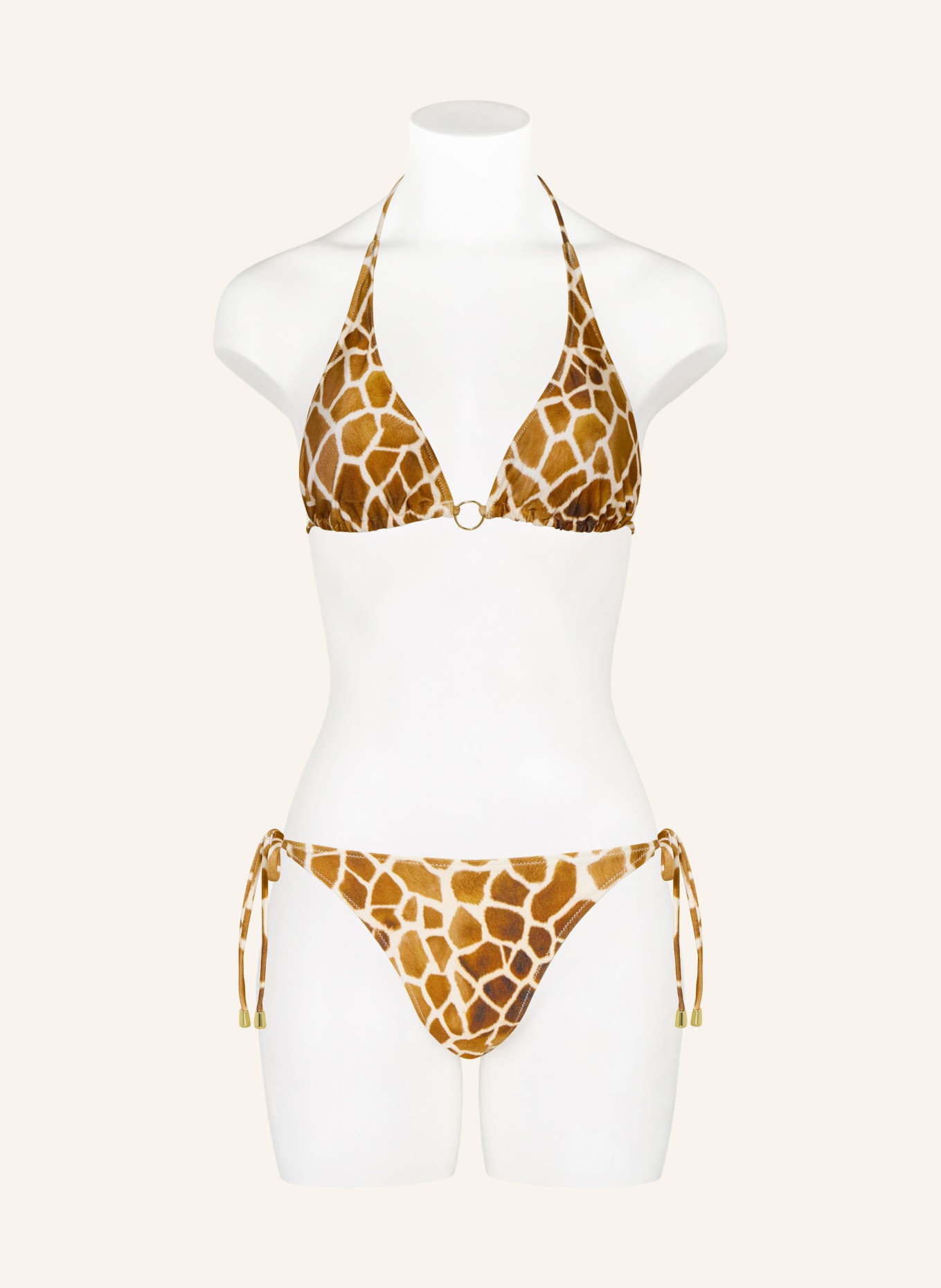 MRS & HUGS Trójkątne figi bikini: JASNOBRĄZOWY / KREMOWY