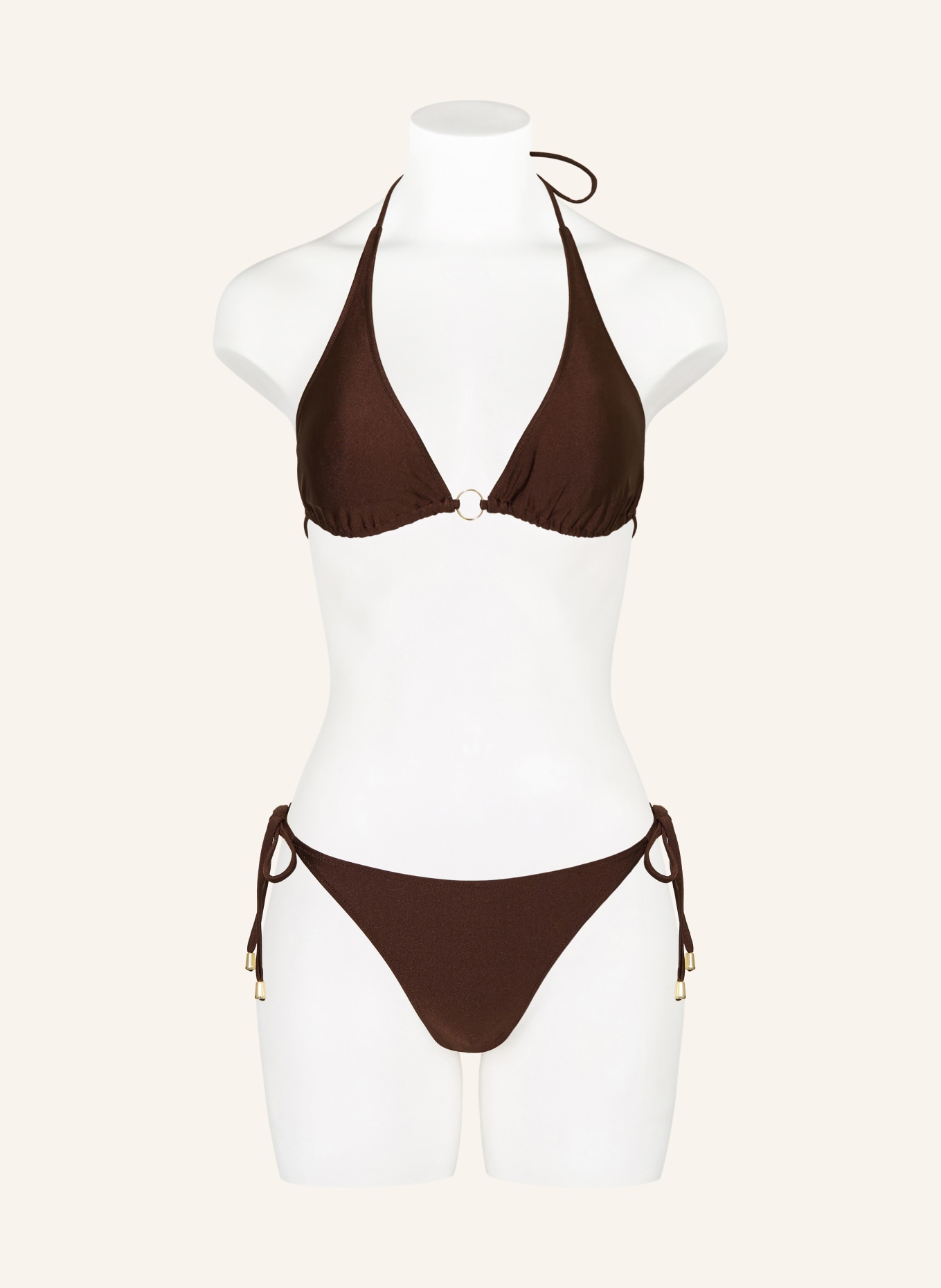 MRS & HUGS Trójkątny stanik bikini: CIEMNOBRĄZOWY