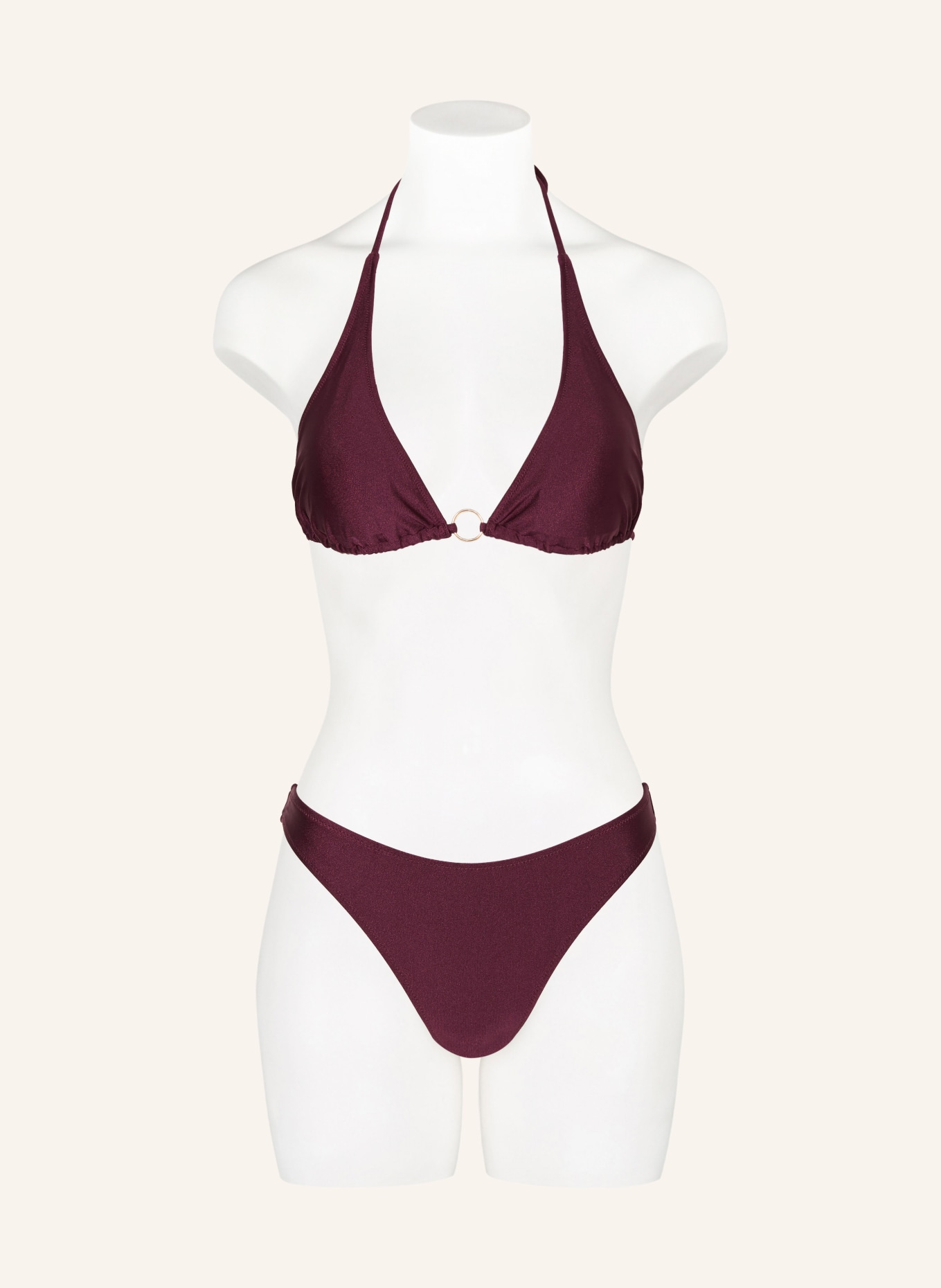 MRS & HUGS Triangle bikini top: DARK RED