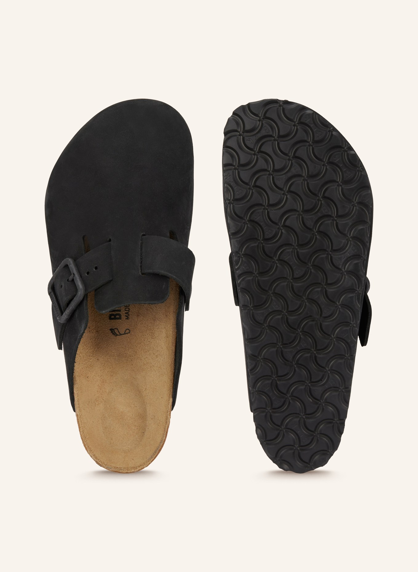 BIRKENSTOCK BOSTON WB mules: BLACK