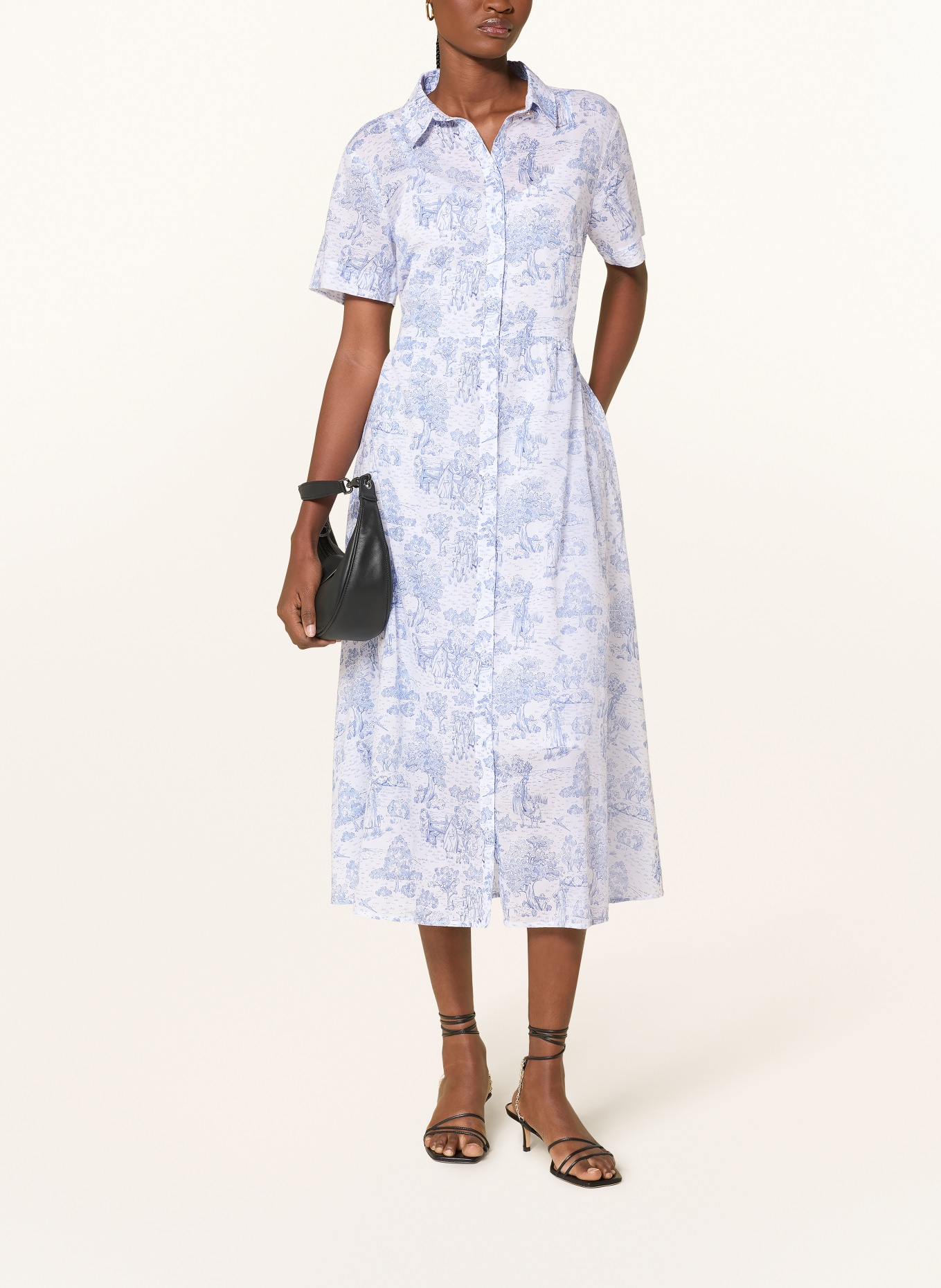 Barbour Košilové šaty WISTERIA: MODRÁ / BÍLÁ