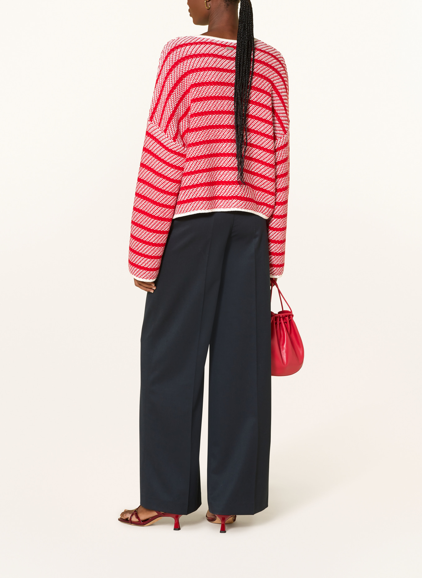 Barbour Strickjacke POLLY: ROT / WEISS