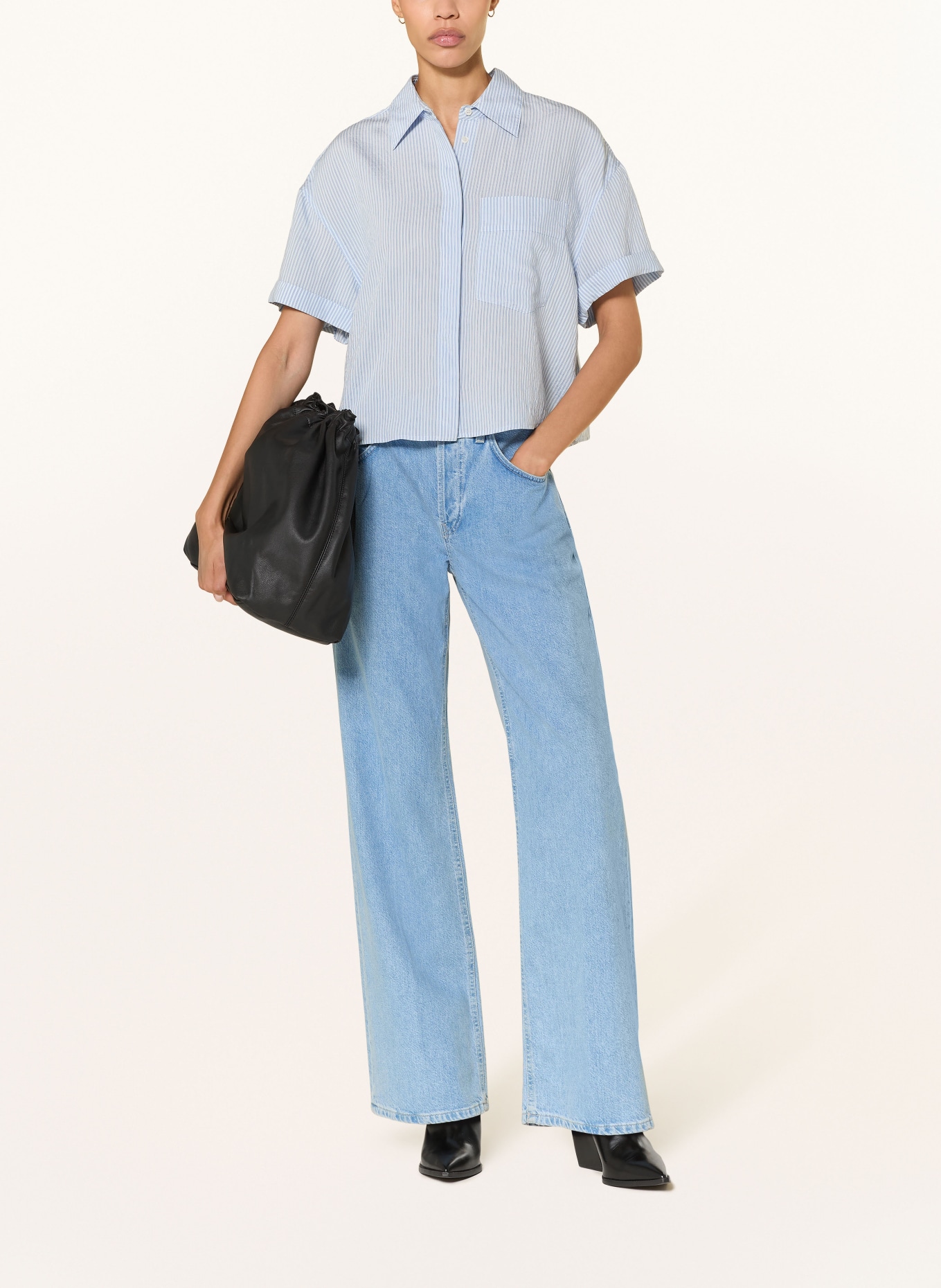 Dondup košile: TMAVĚ MODRÁ / BÍLÁ