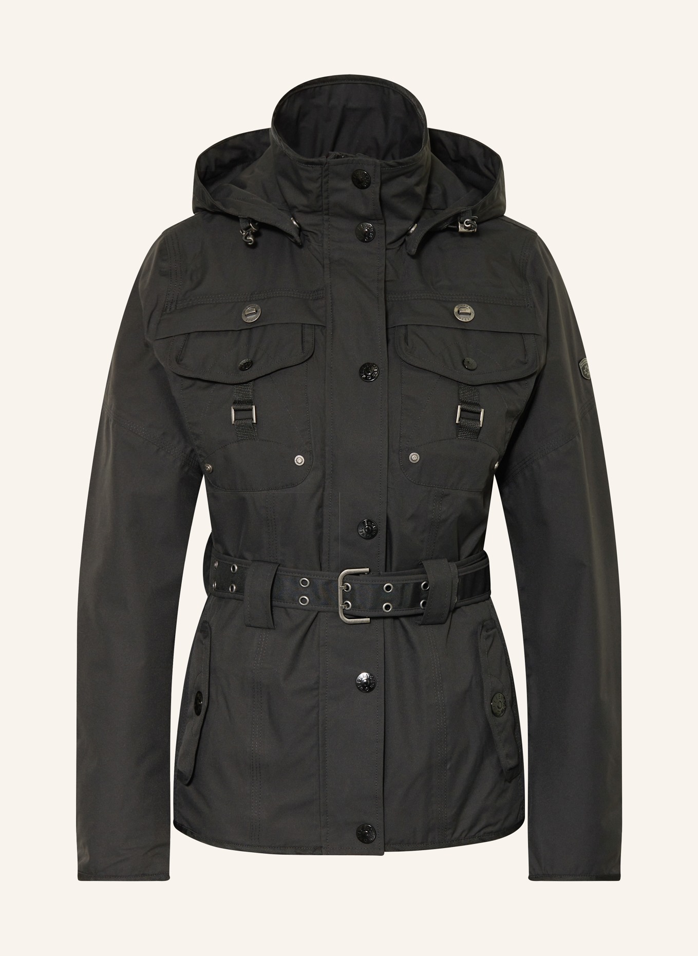 WELLENSTEYN Field jacket with detachable hood: BLACK