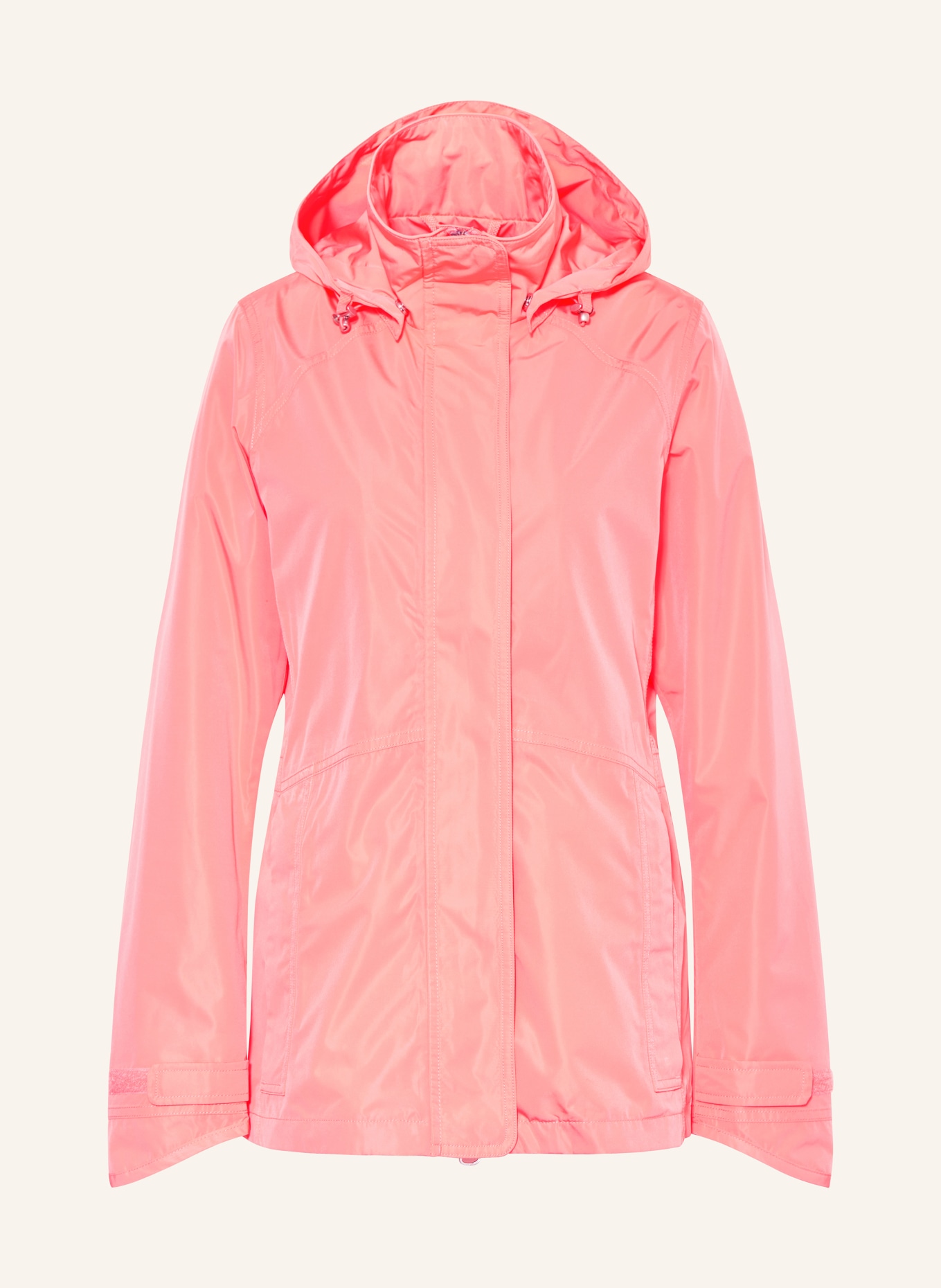 WELLENSTEYN TIROL LADY rain jacket with detachable hood: SALMON