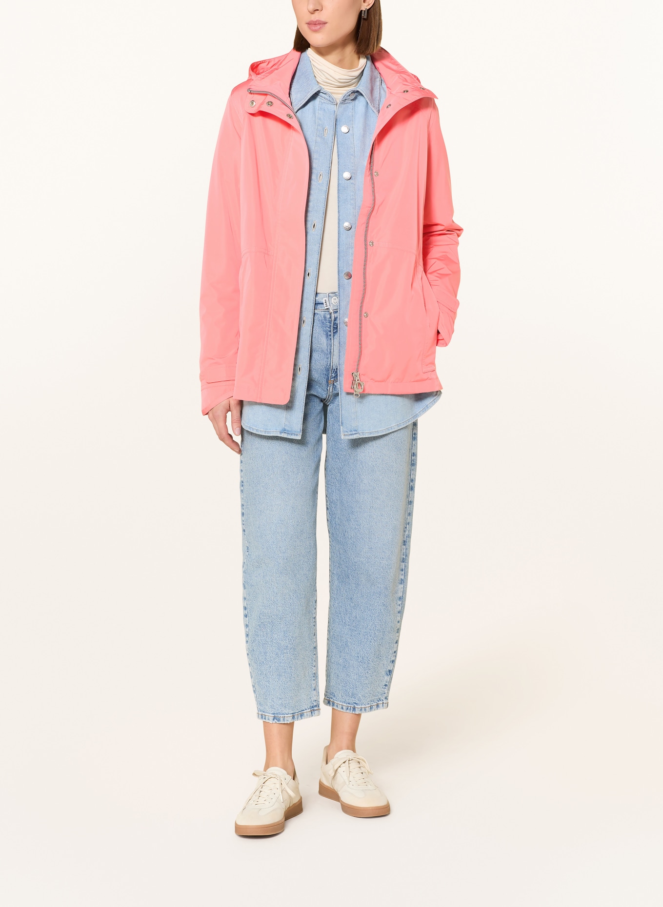 WELLENSTEYN TIROL LADY rain jacket with detachable hood: SALMON