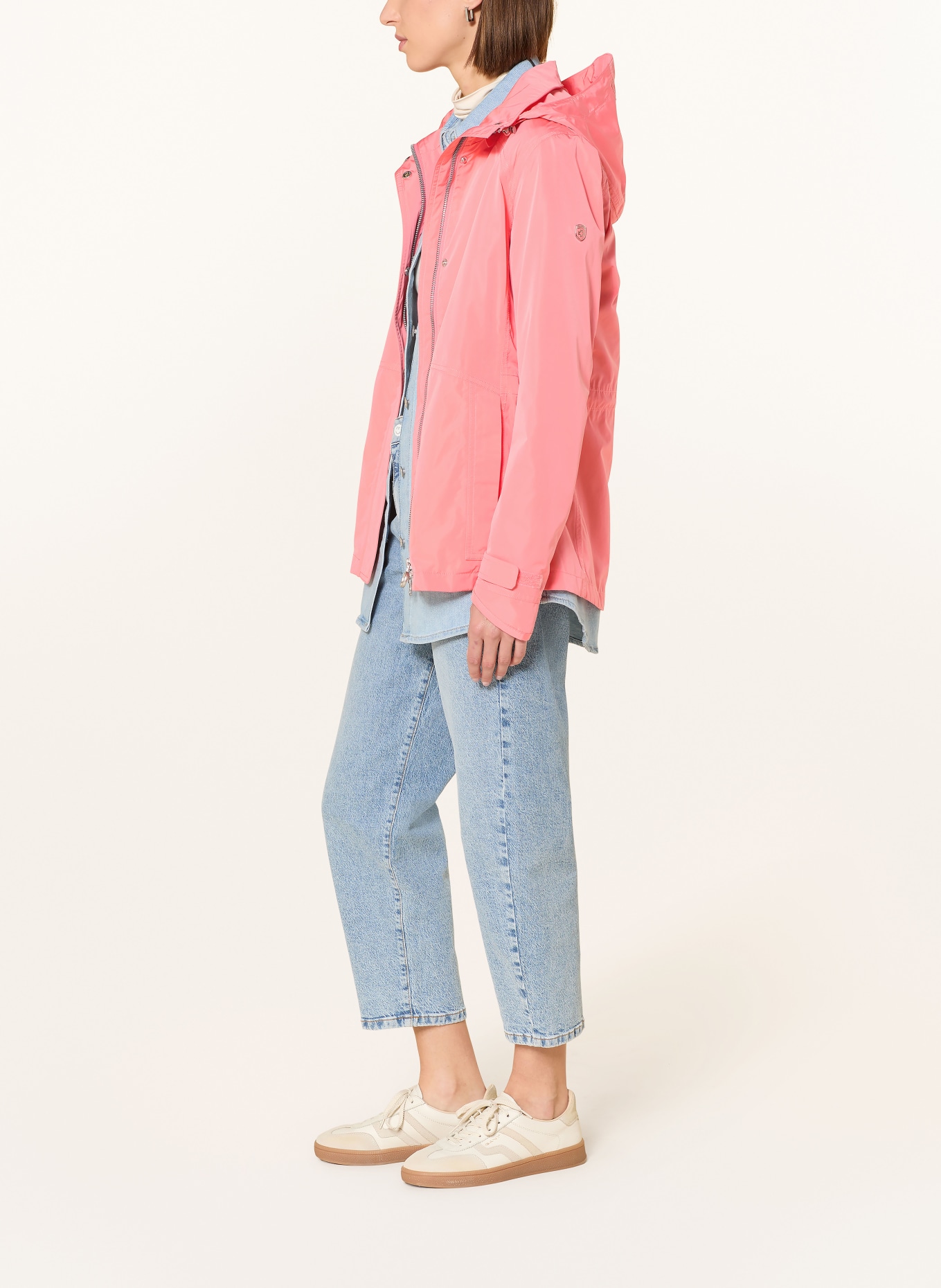 WELLENSTEYN TIROL LADY rain jacket with detachable hood: SALMON