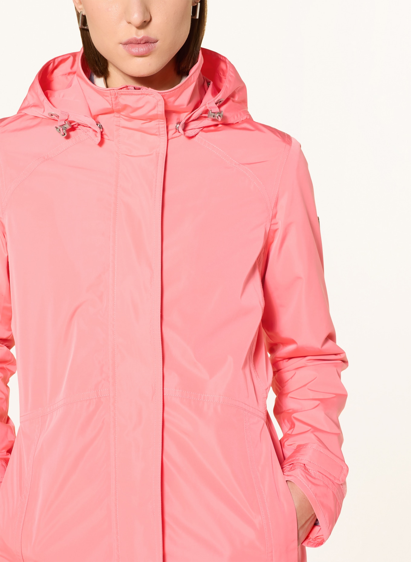 WELLENSTEYN TIROL LADY rain jacket with detachable hood: SALMON