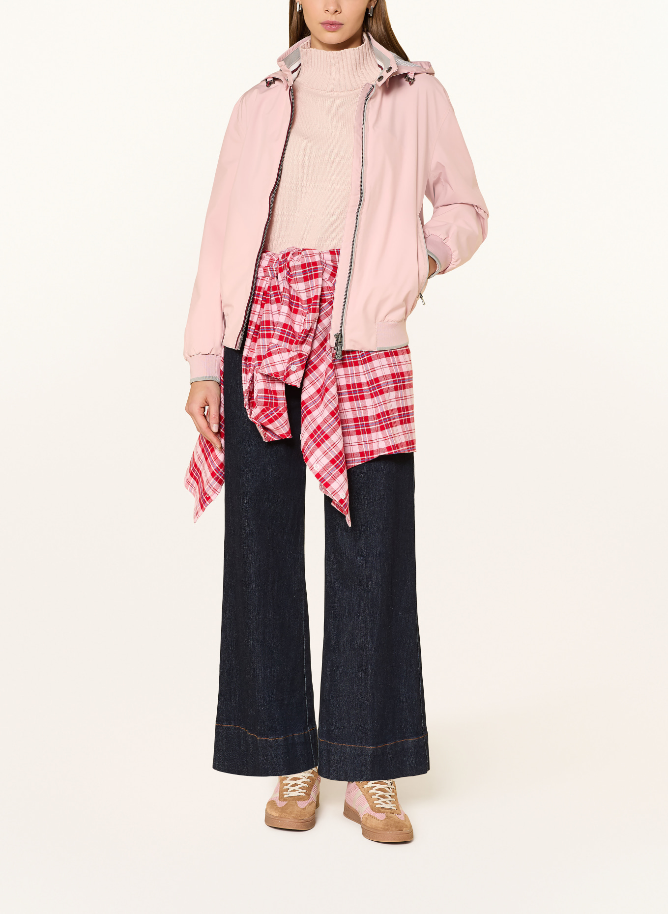 WELLENSTEYN COLLEGE LADY blouson with detachable hood: PINK / GRAY