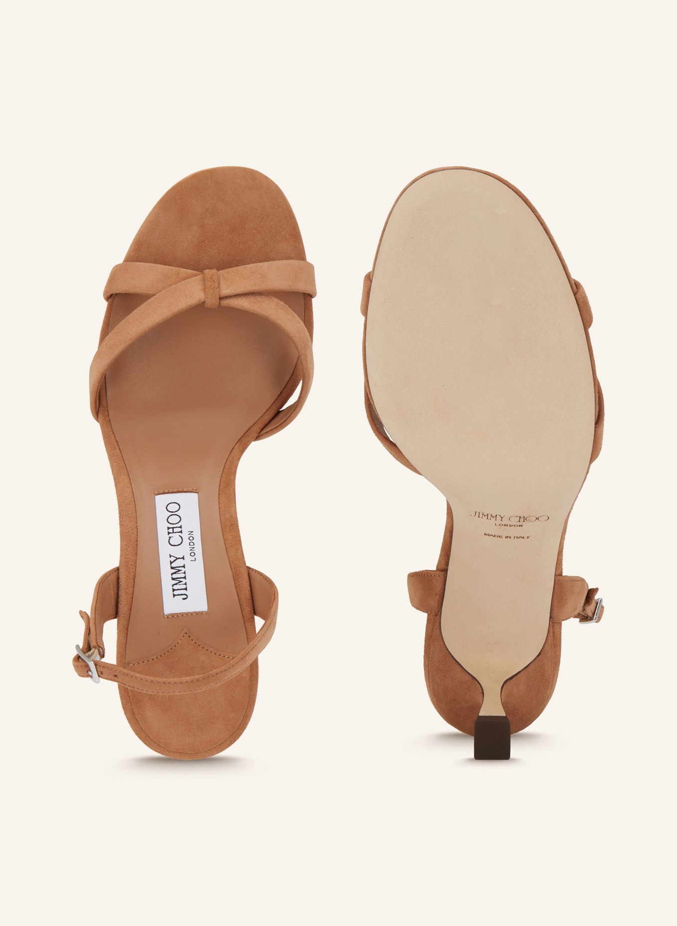 JIMMY CHOO Sandaletten ELSY 70: HELLBRAUN