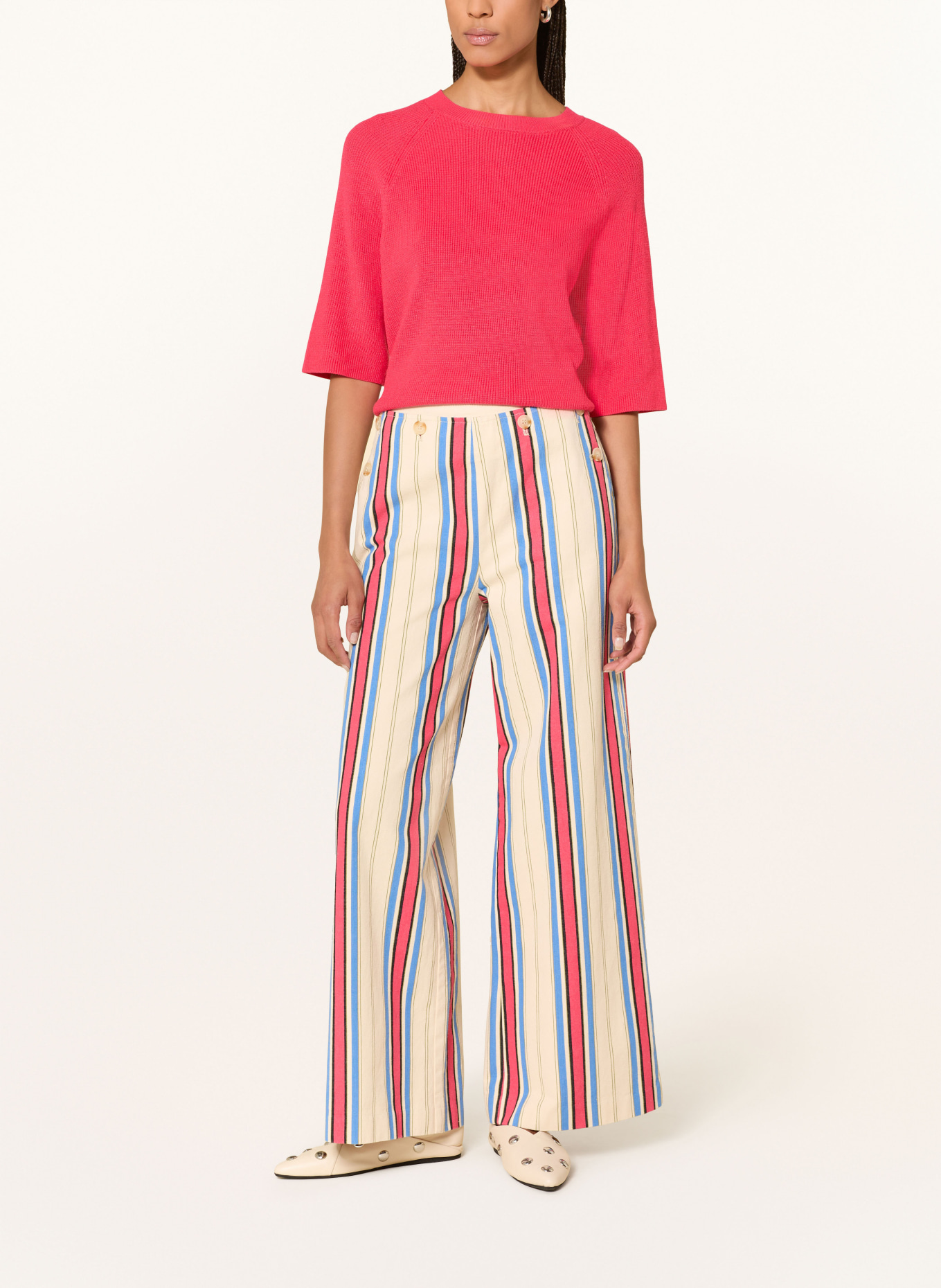 ICHI Spodnie IHFANIA: BEŻOWY / CZERWONY / NIEBIESKI