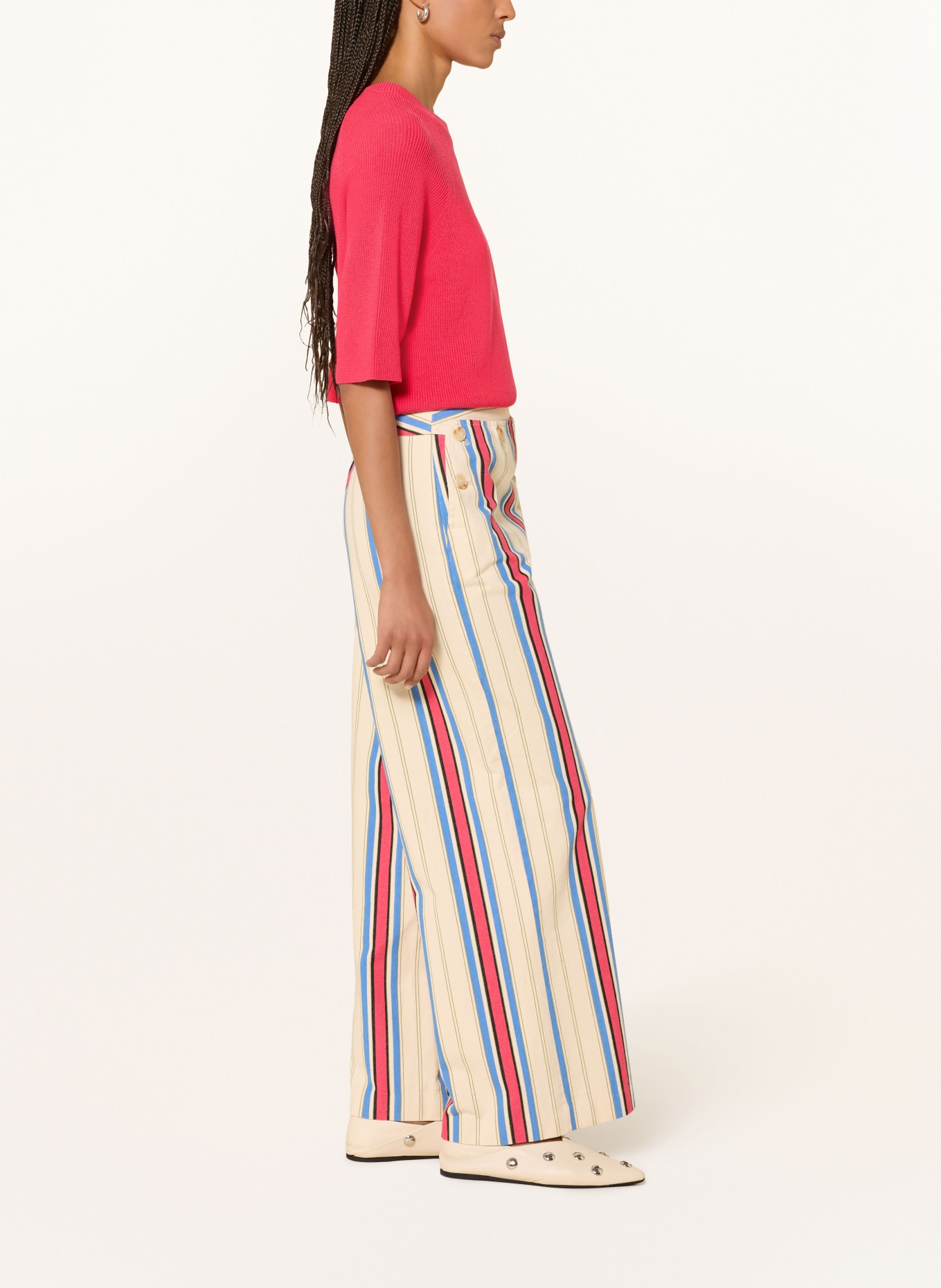 ICHI Spodnie IHFANIA: BEŻOWY / CZERWONY / NIEBIESKI