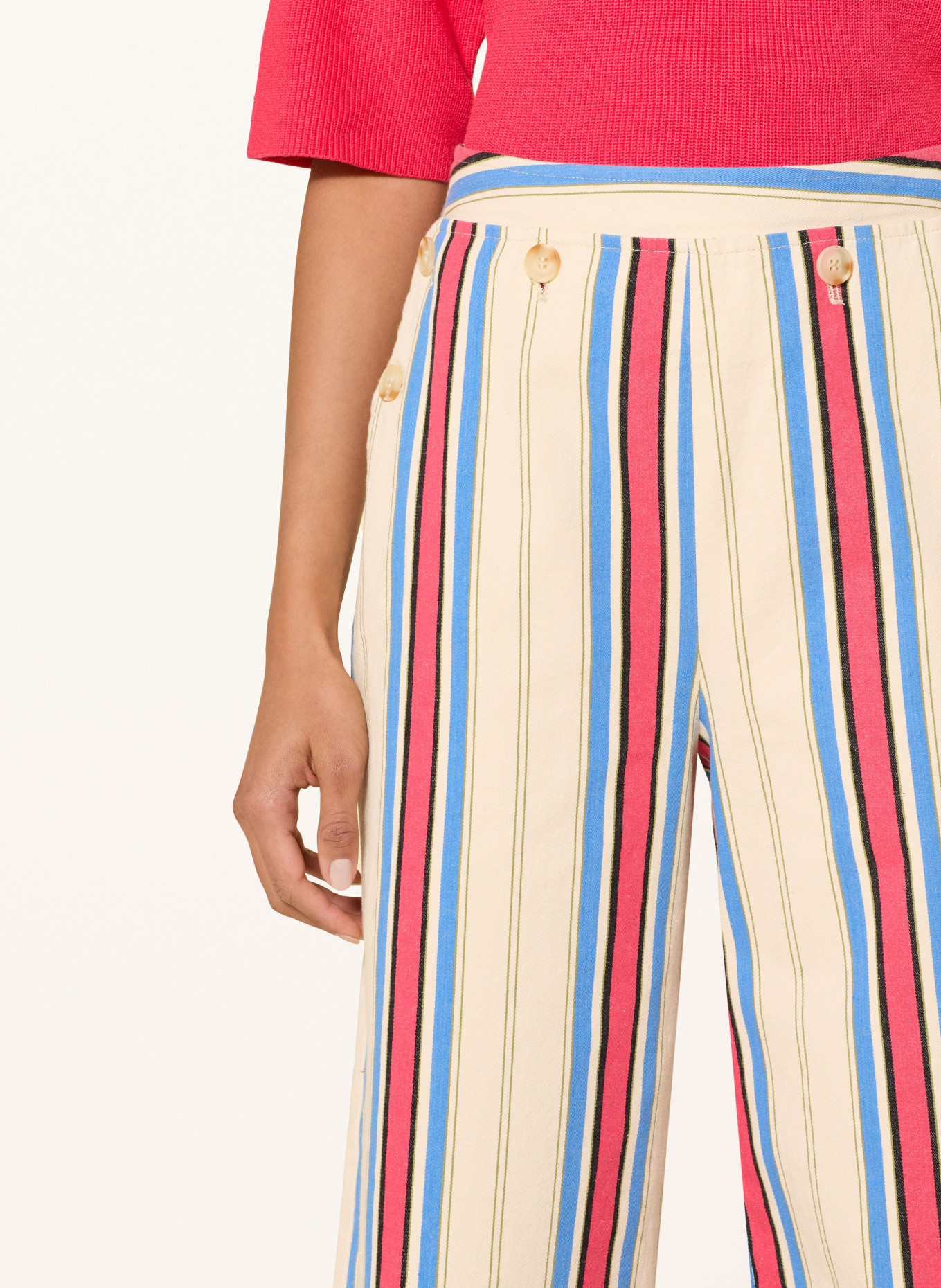 ICHI Spodnie IHFANIA: BEŻOWY / CZERWONY / NIEBIESKI