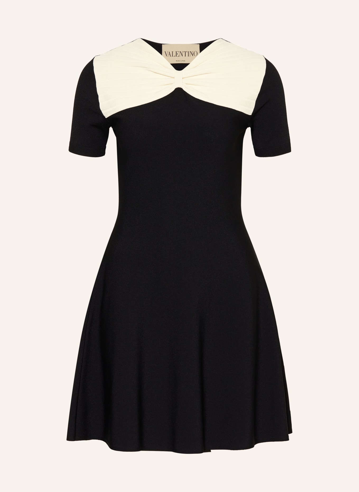 VALENTINO Strickkleid: SCHWARZ / CREME