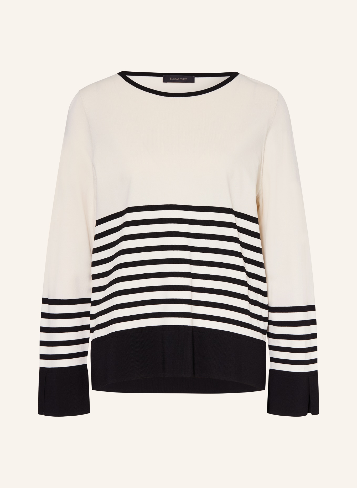 ELENA MIRO Pullover: CREME / SCHWARZ