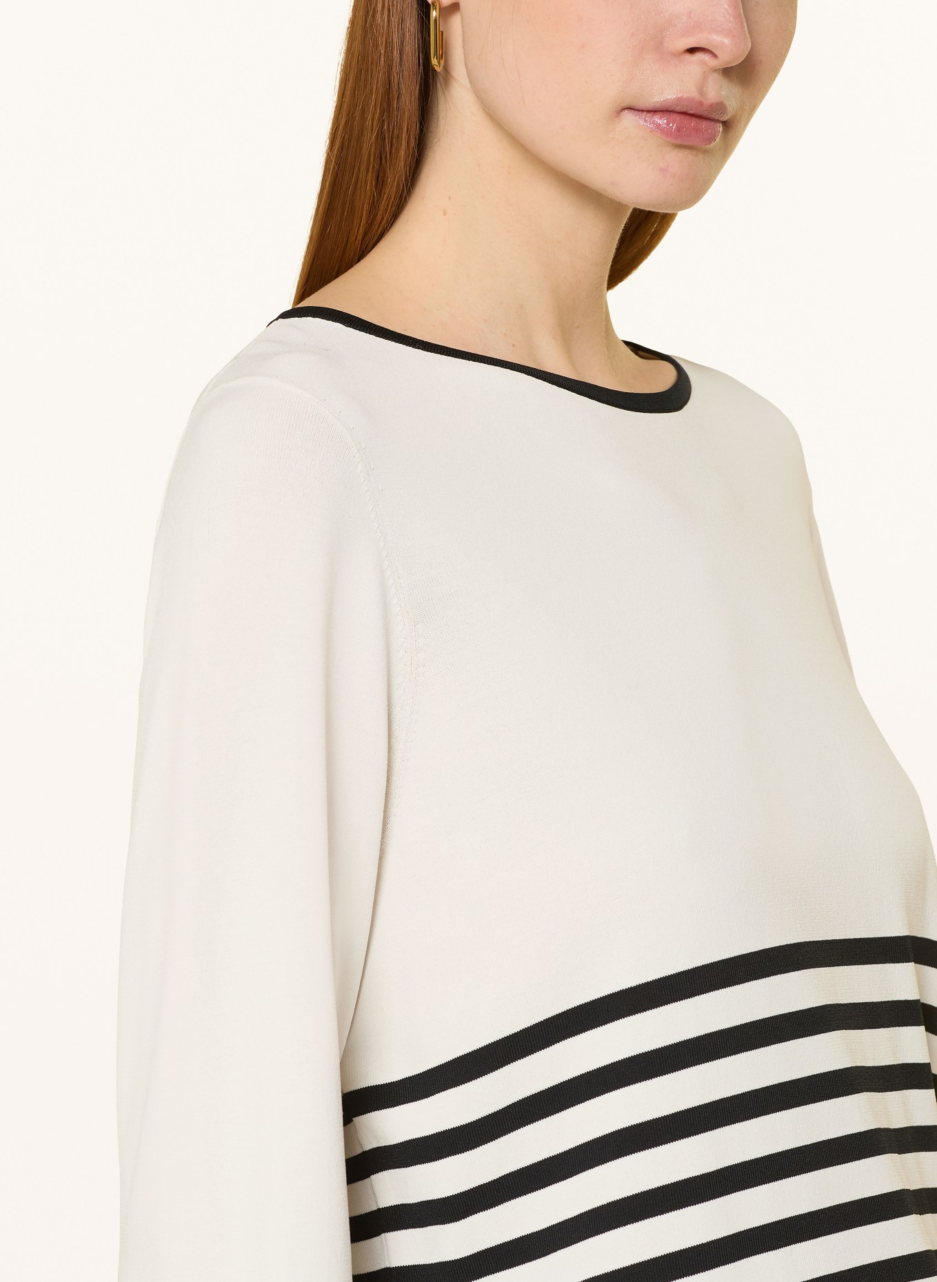 ELENA MIRO Pullover: CREME / SCHWARZ