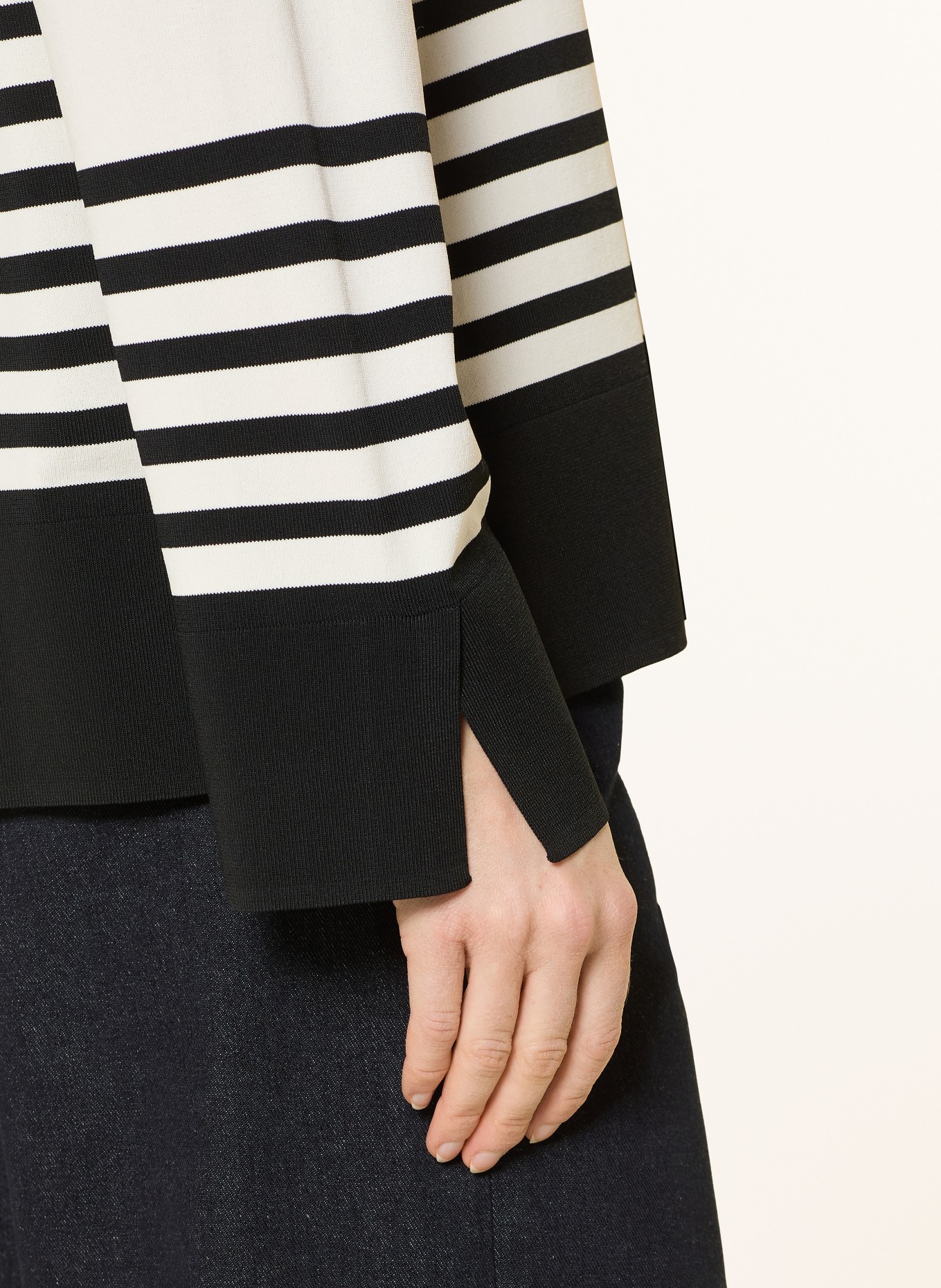 ELENA MIRO Pullover: CREME / SCHWARZ