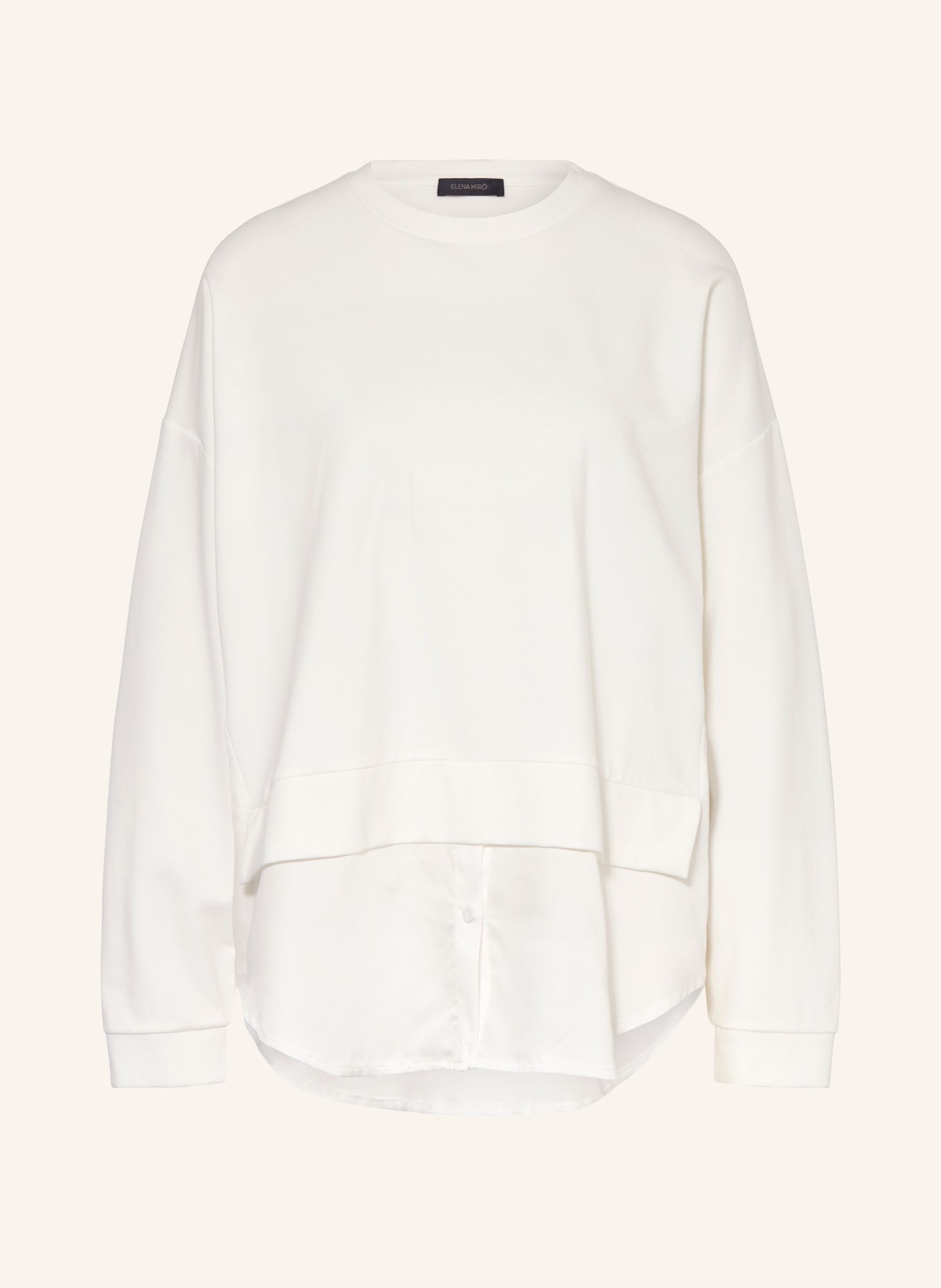 ELENA MIRO Sweatshirt im Materialmix: WEISS