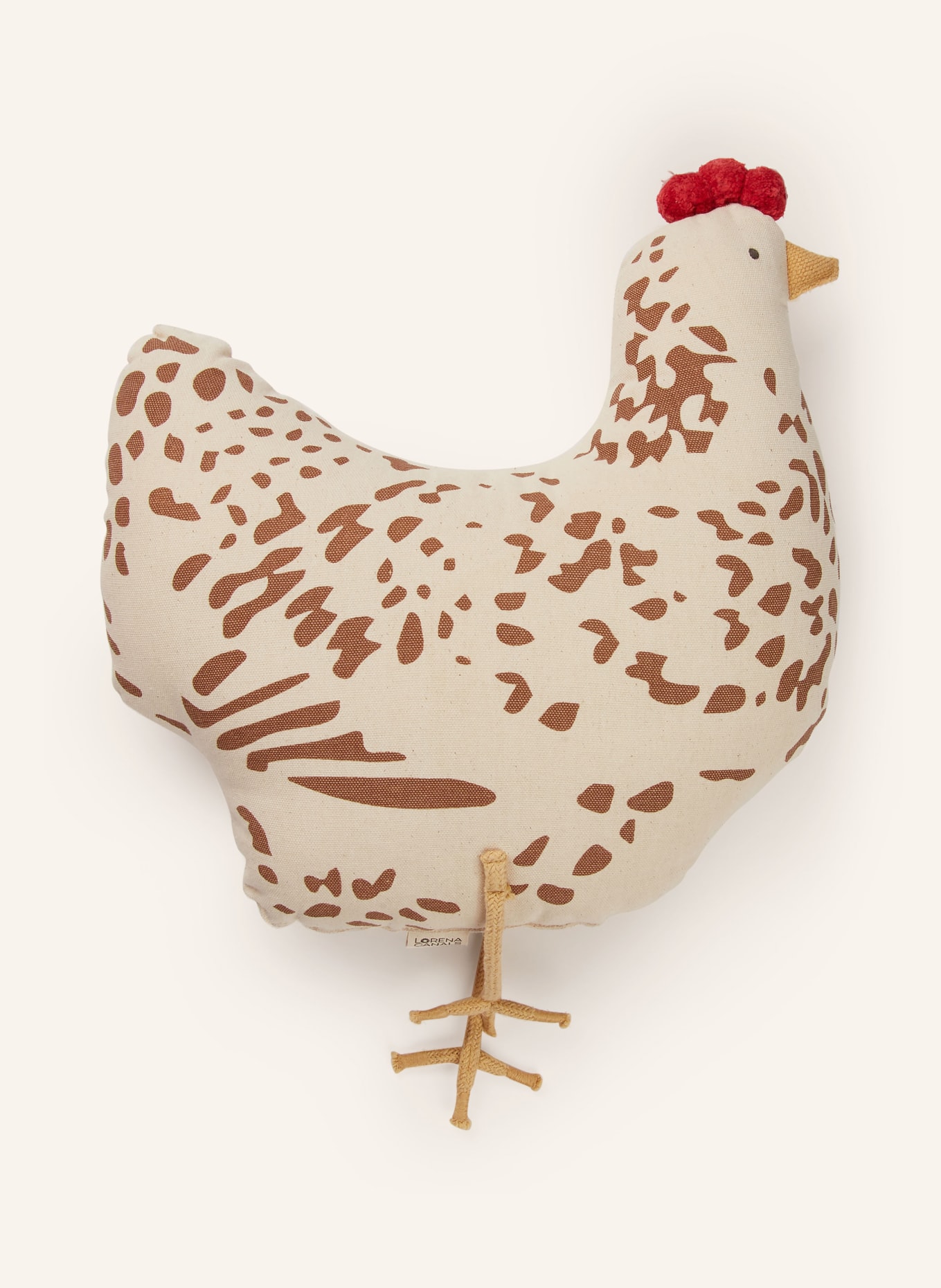 LORENA CANALS Dekokissen CHICKEN: BEIGE / ROT / DUNKELGELB