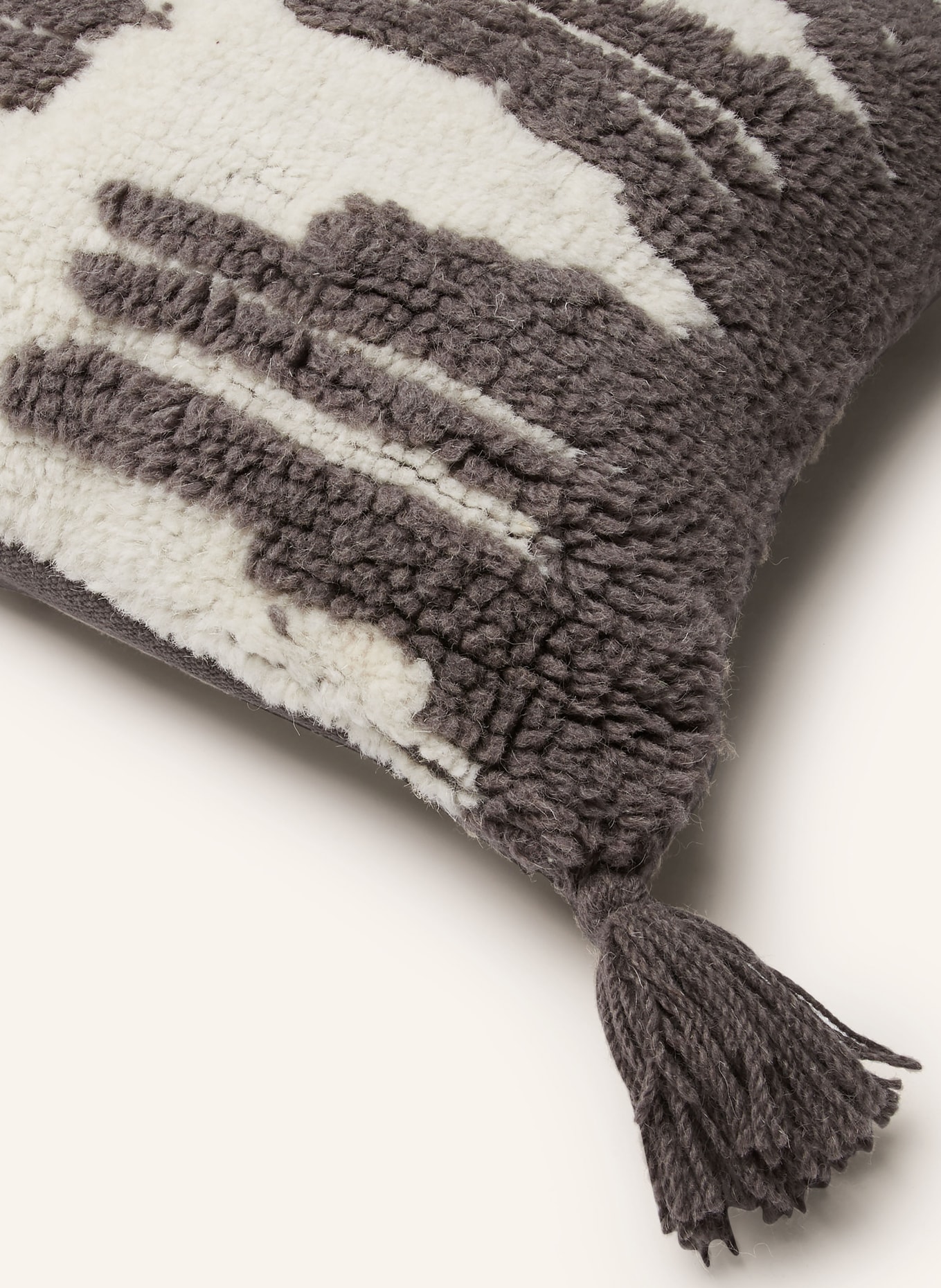 LORENA CANALS Dekokissen ZAGROS: CREME / DUNKELGRAU